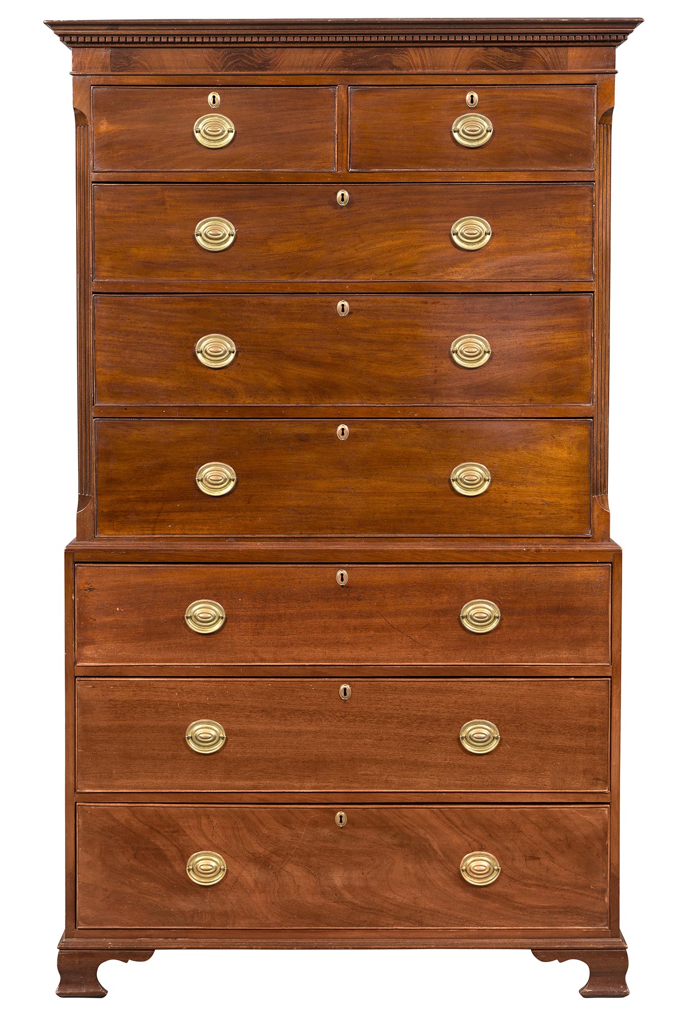 Lot image - George III Mahogany Chest-on-Chest