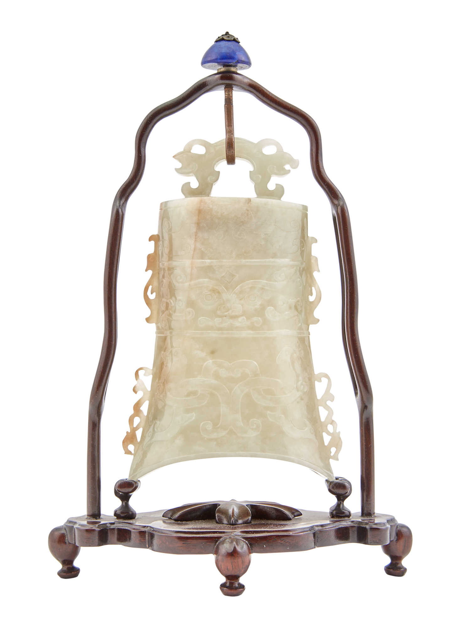 Lot image - A Chinese Celadon Jade Carving of a Bell