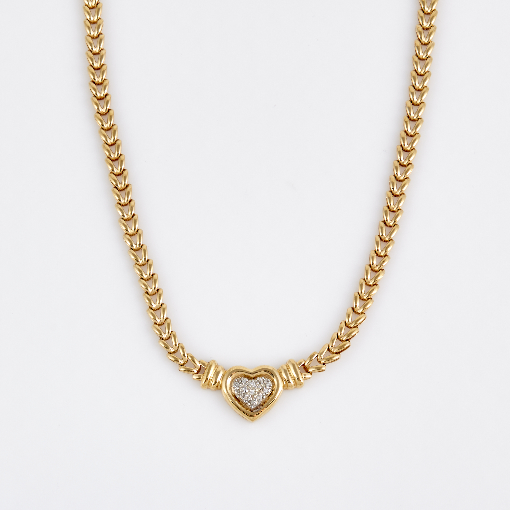 Lot image - Diamond Necklace, 14K 17 dwt.