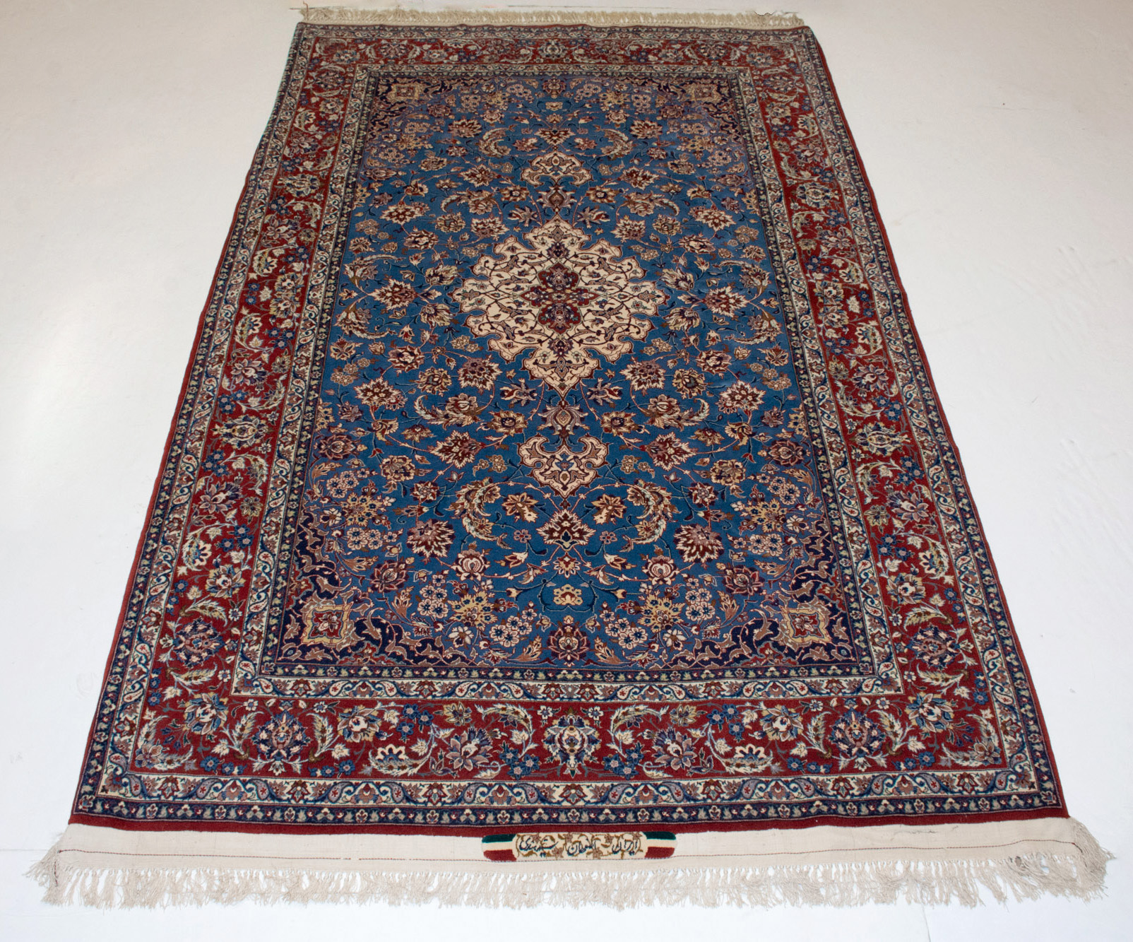 Lot image - Silk Warp Isfahan Rug