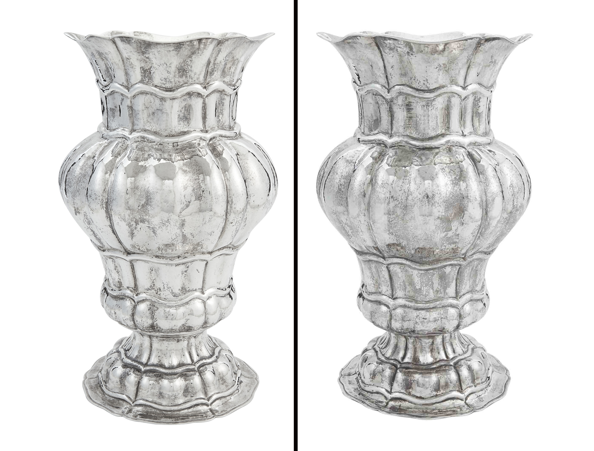 Lot image - Pair of Buccellati Sterling Silver Vases