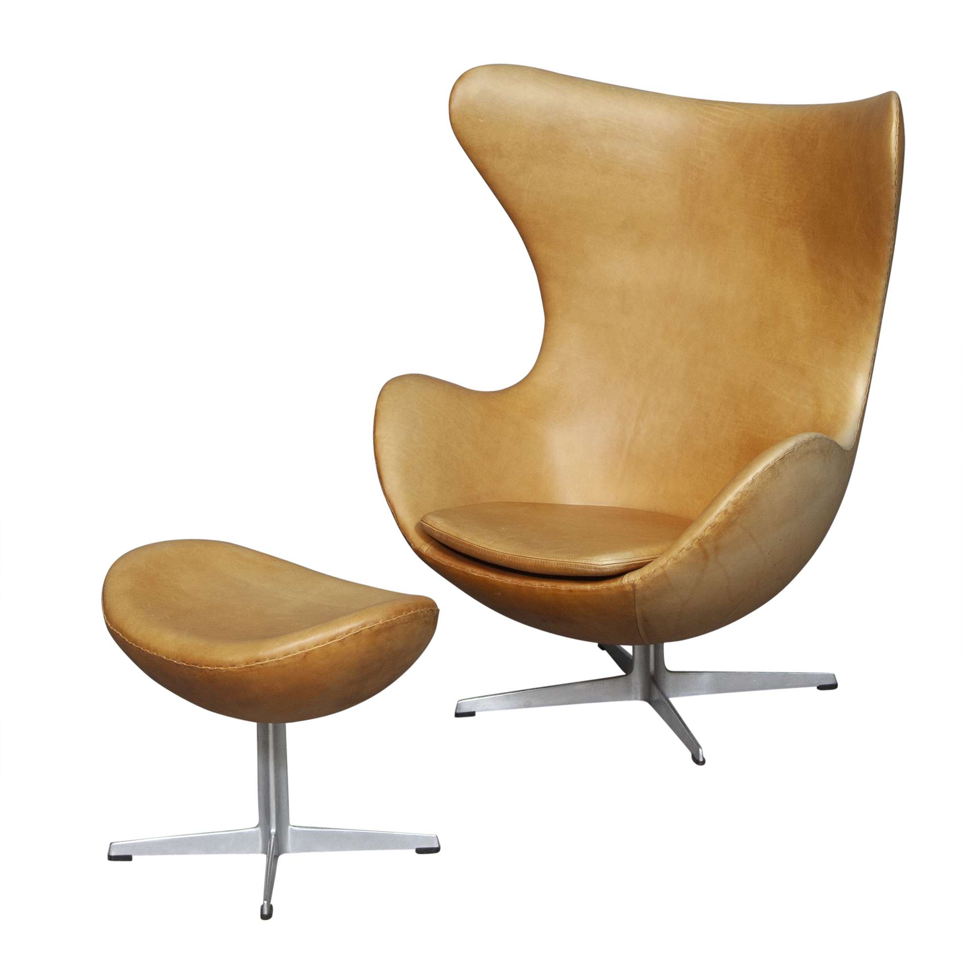Lot image - Arne Jacobsen Leather Upholstered Egg