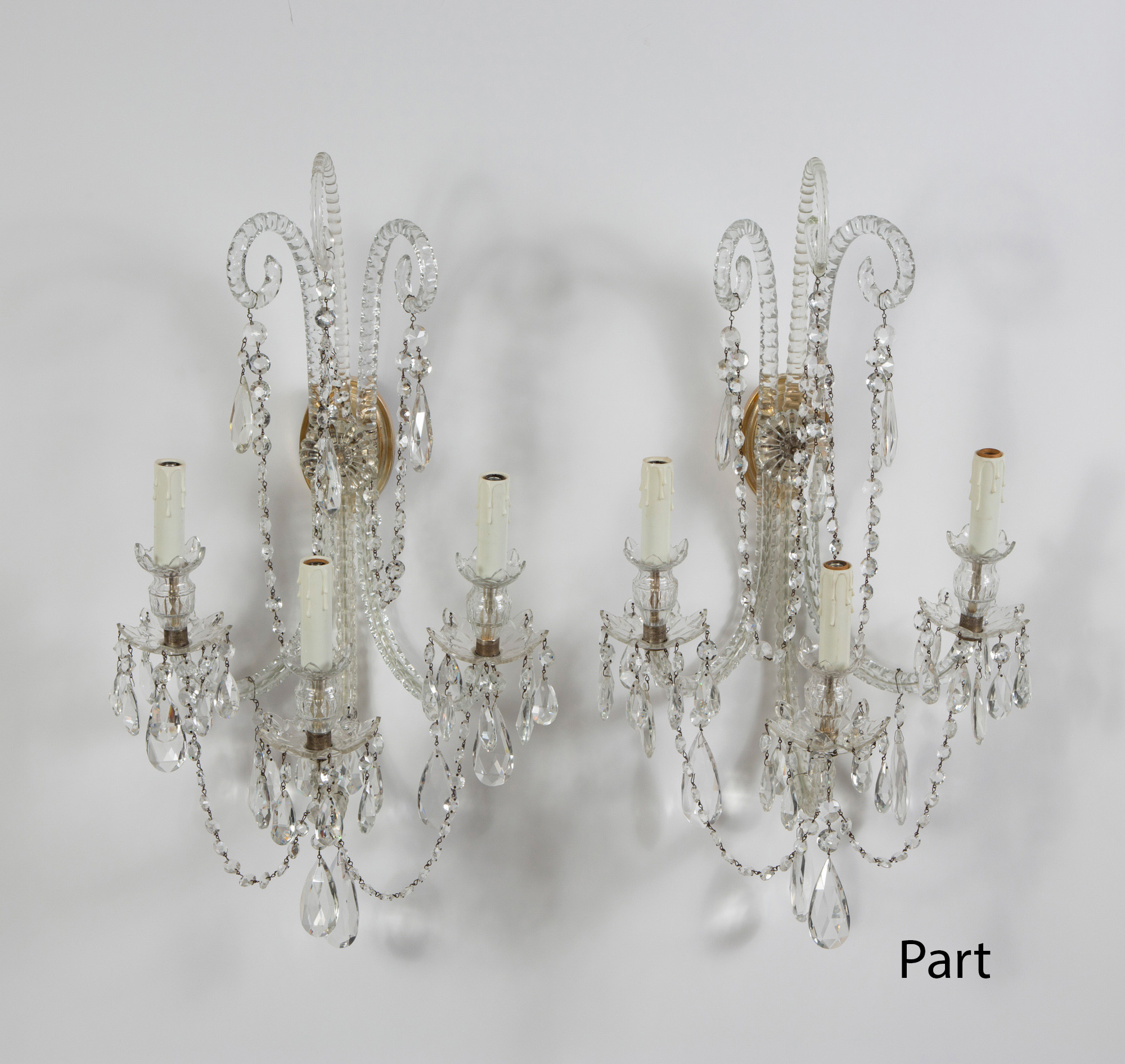 Lot image - Set of Four George III Style Cut Glass Sconces