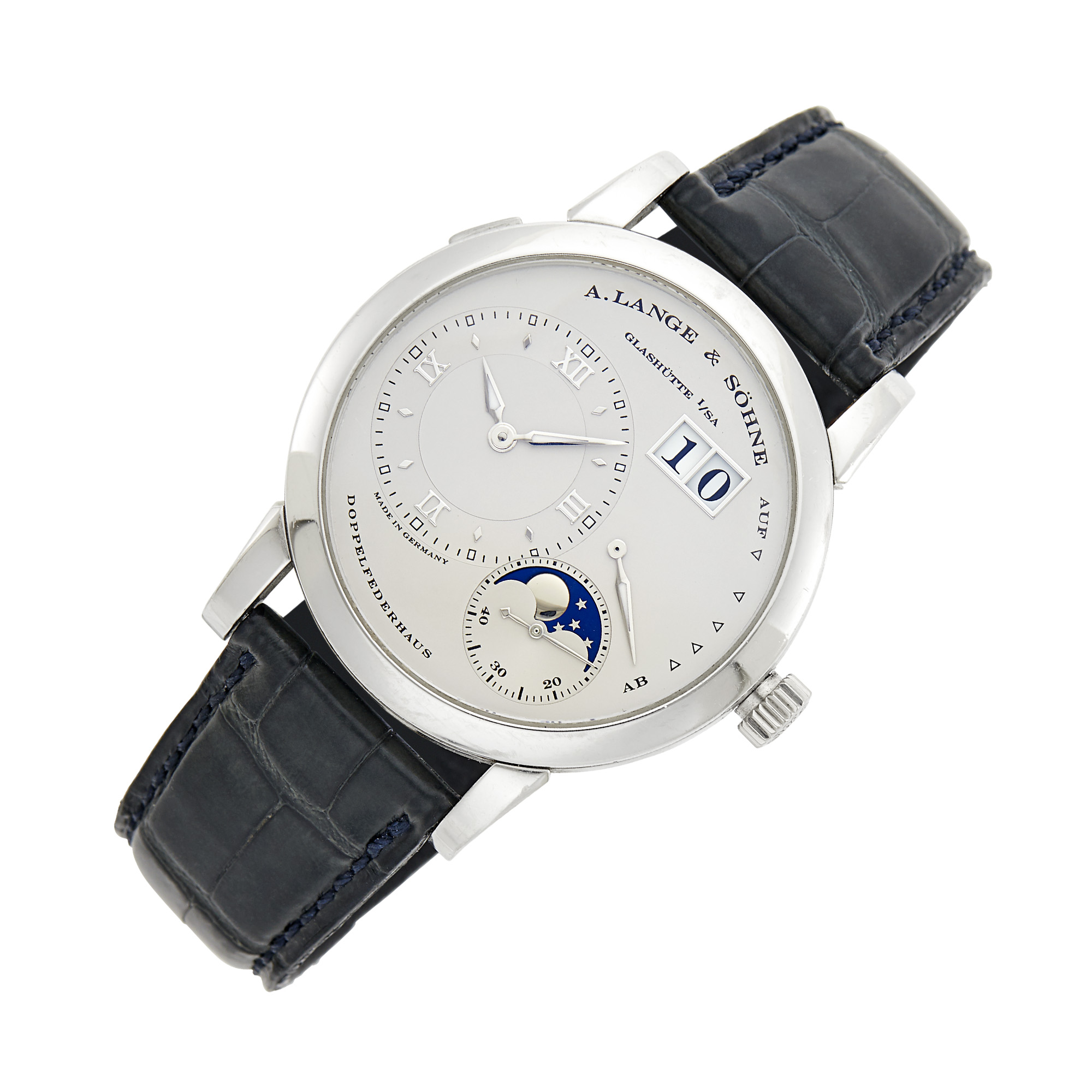 Lot image - A. Lange & Söhne Platinum Lange 1 Moonphase Wristwatch, Ref. 109.025