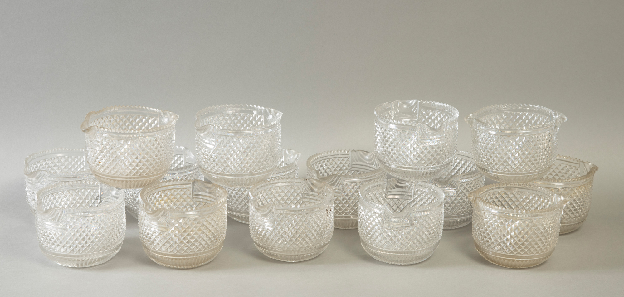 Lot image - Set of Twelve George III Style Cut Glass Wine Rinsers