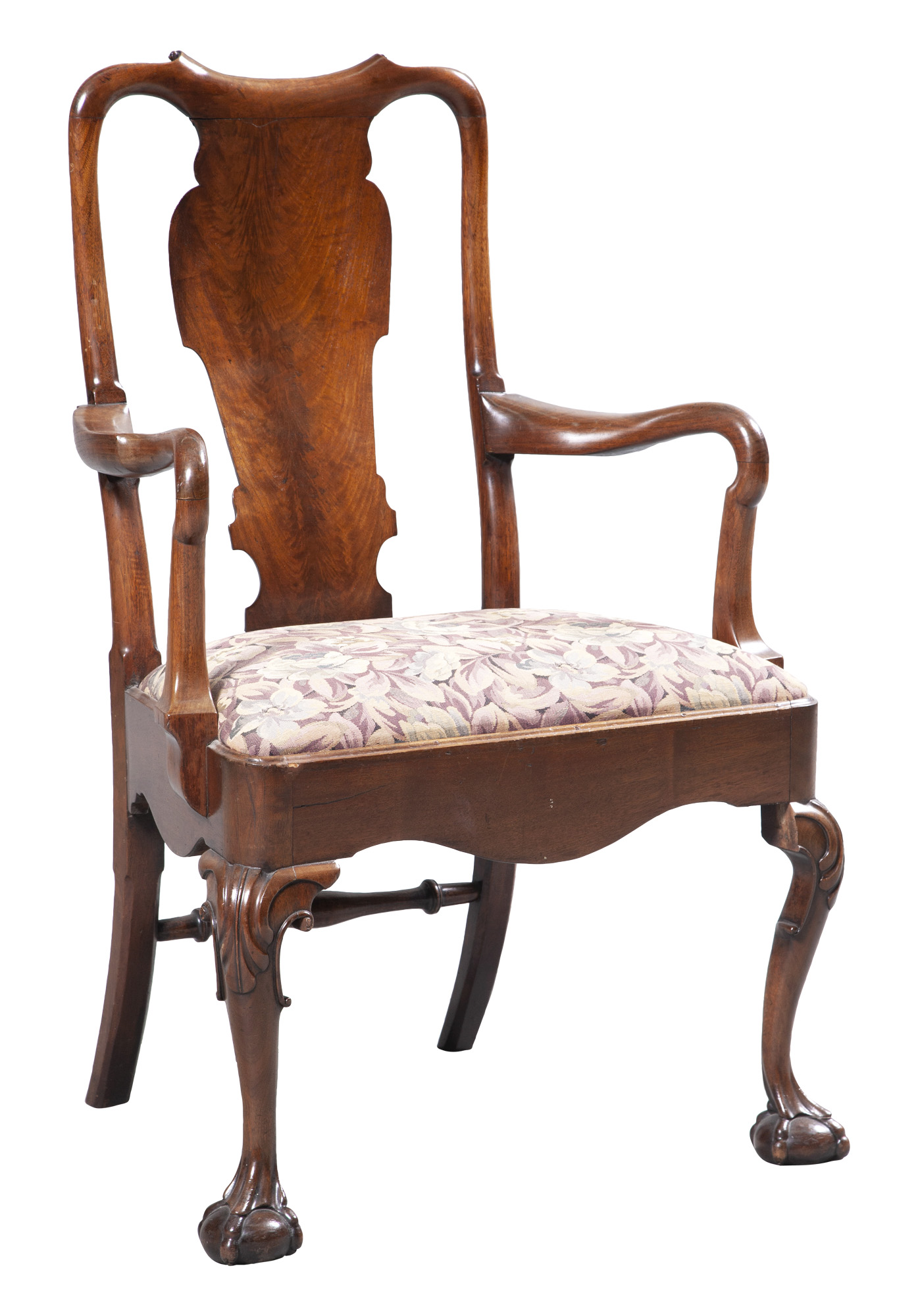 Lot image - George II Mahogany Open Armchair
