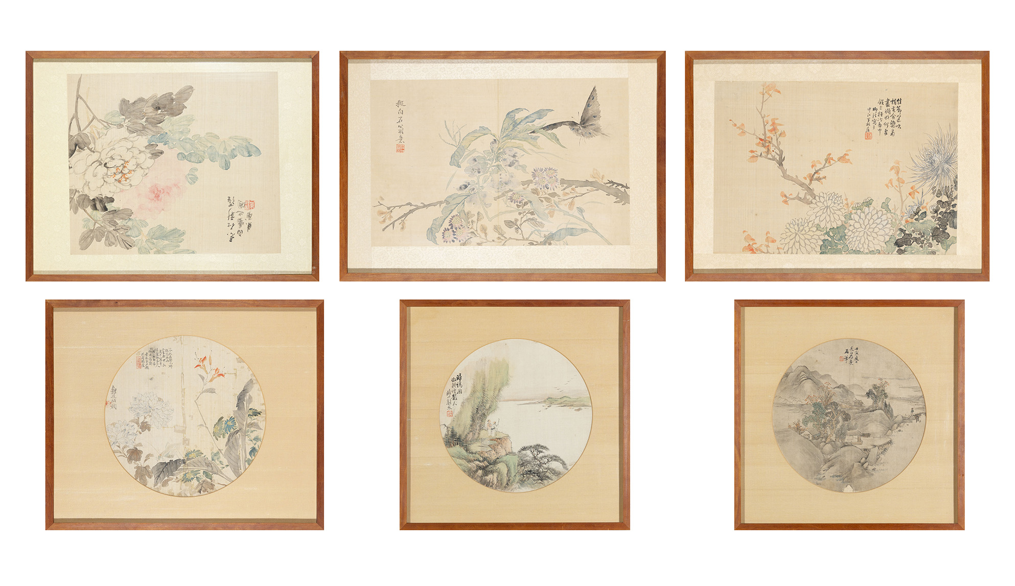 Lot image - Group of Six Framed Small-Format Chinese Paintings