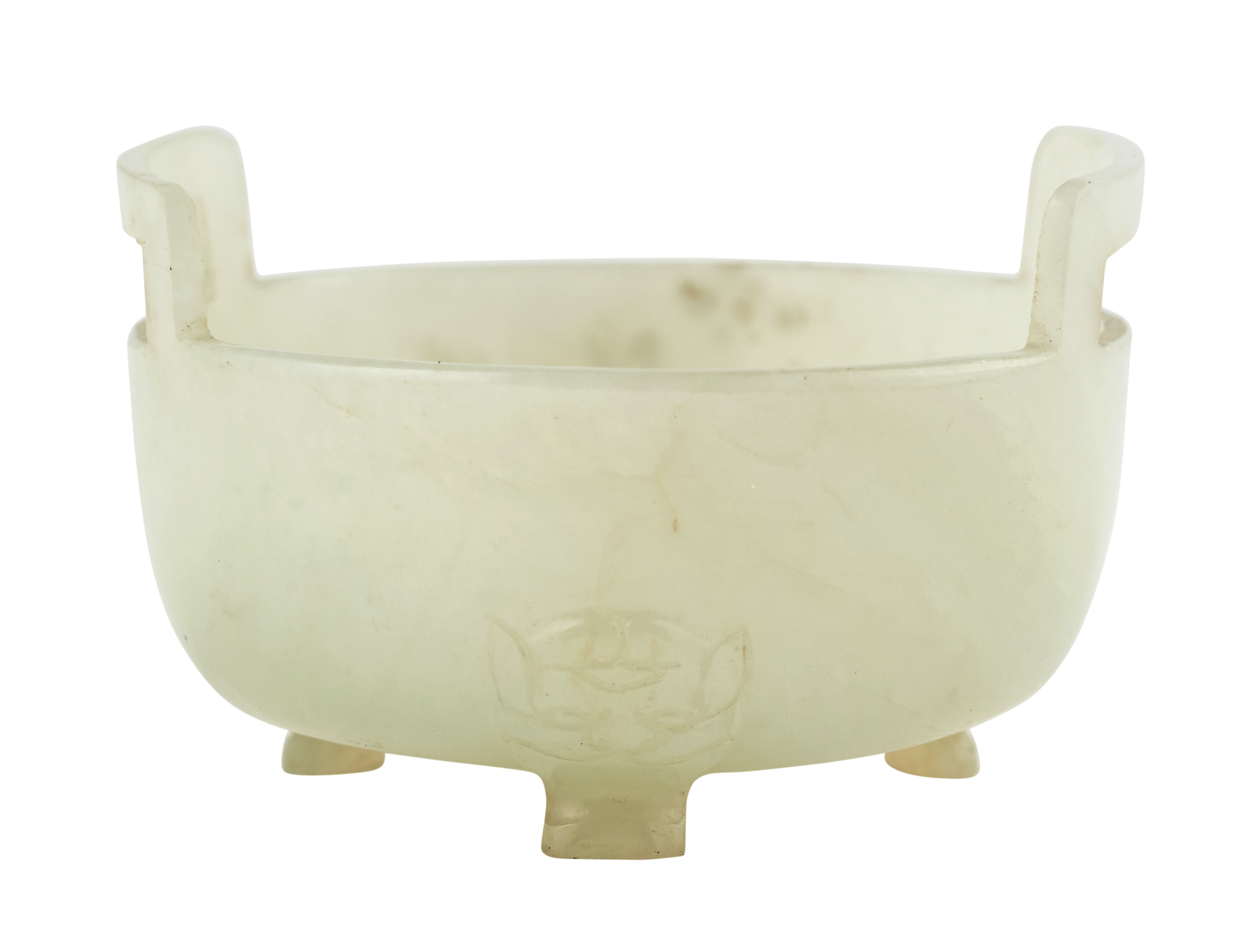 Lot image - A Chinese Miniature White Jade Censer