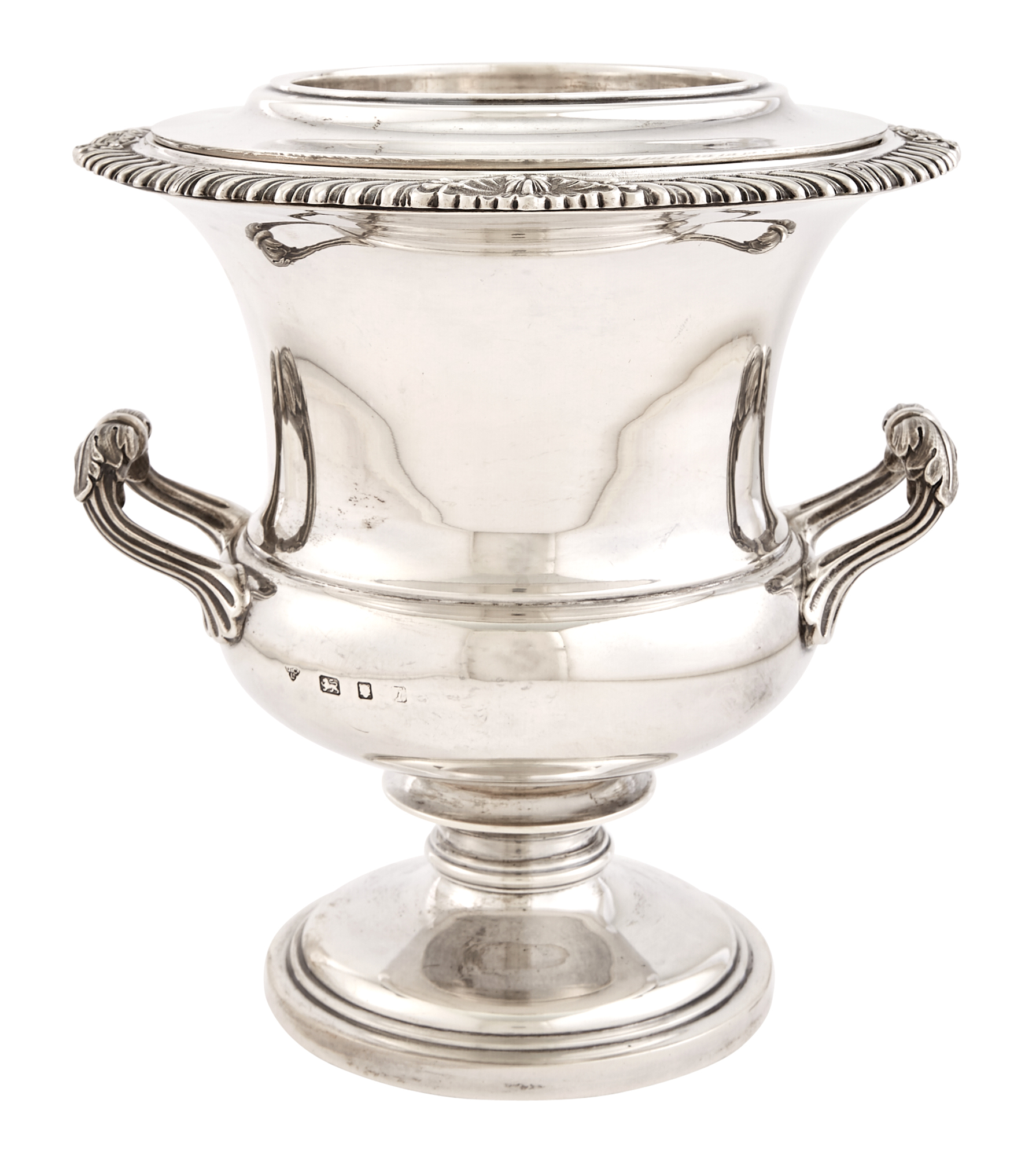 Lot image - English Sterling Silver Wine Cooler