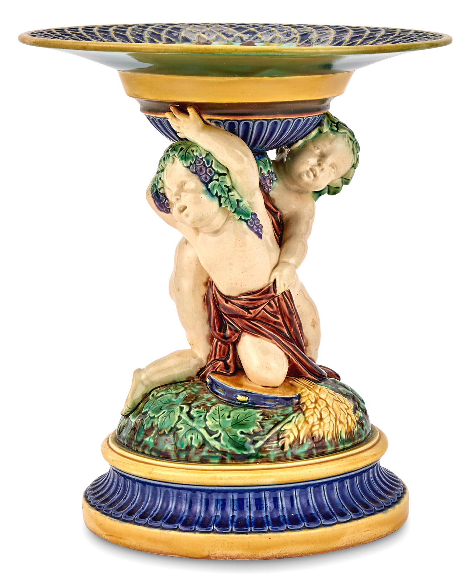 Lot image - Minton & Co. Majolica Figural Compote