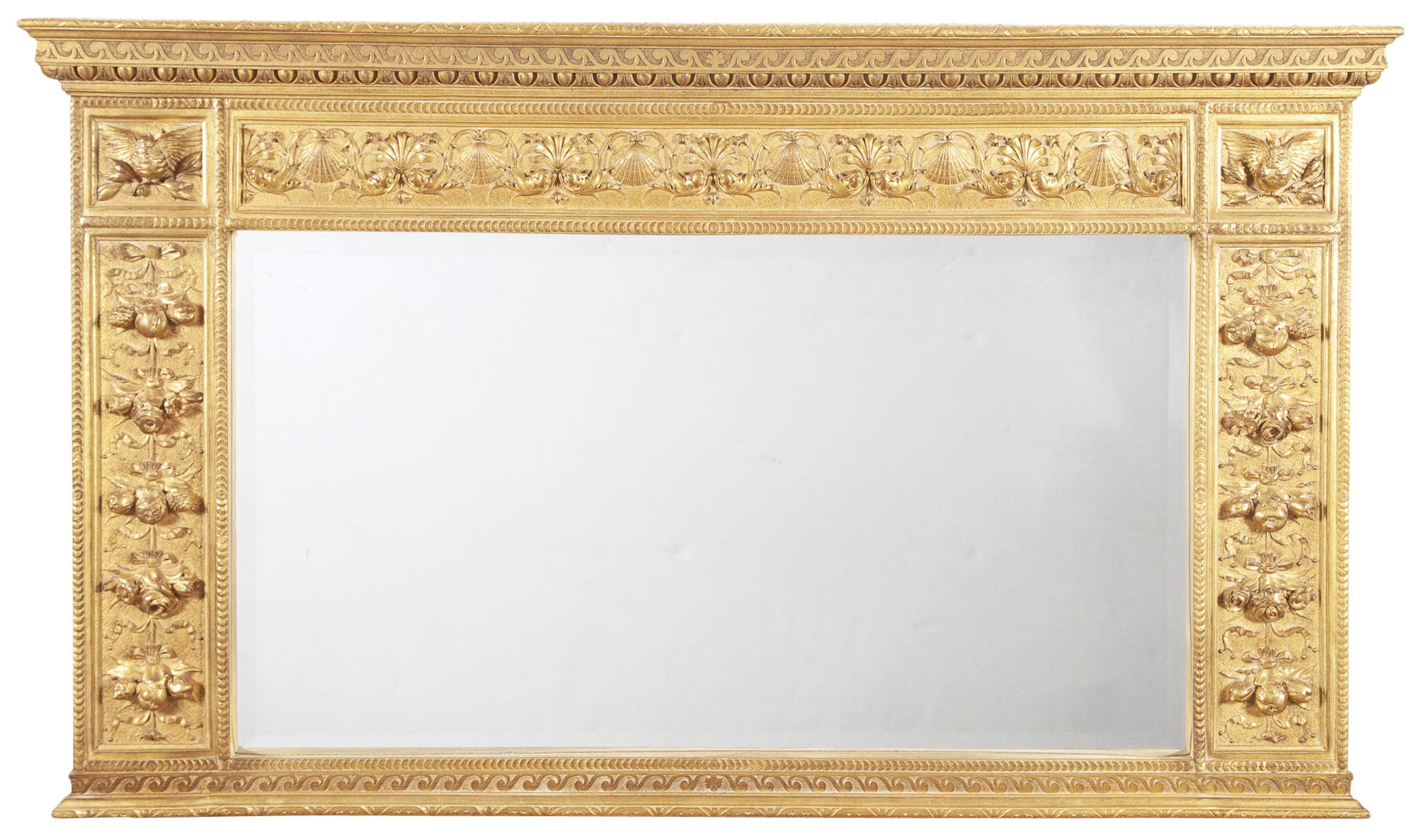 Lot image - Neoclassical Style Giltwood Overmantel Mirror