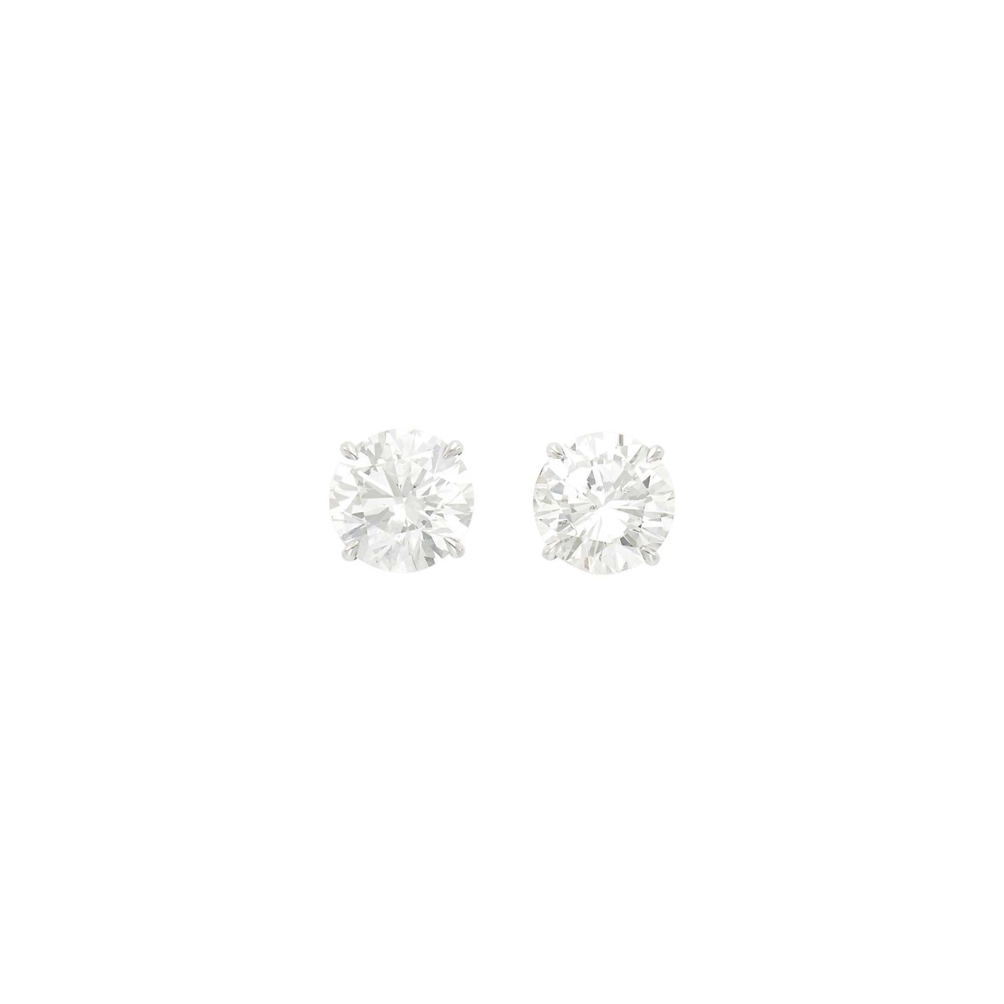 Lot image - Pair of Platinum and Diamond Stud Earrings