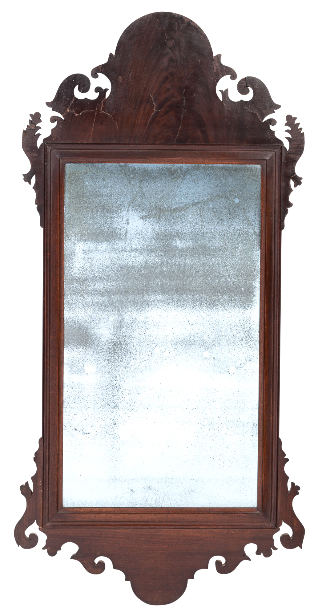 Lot image - Federal Mahogany Scrolled and Arched Mirror