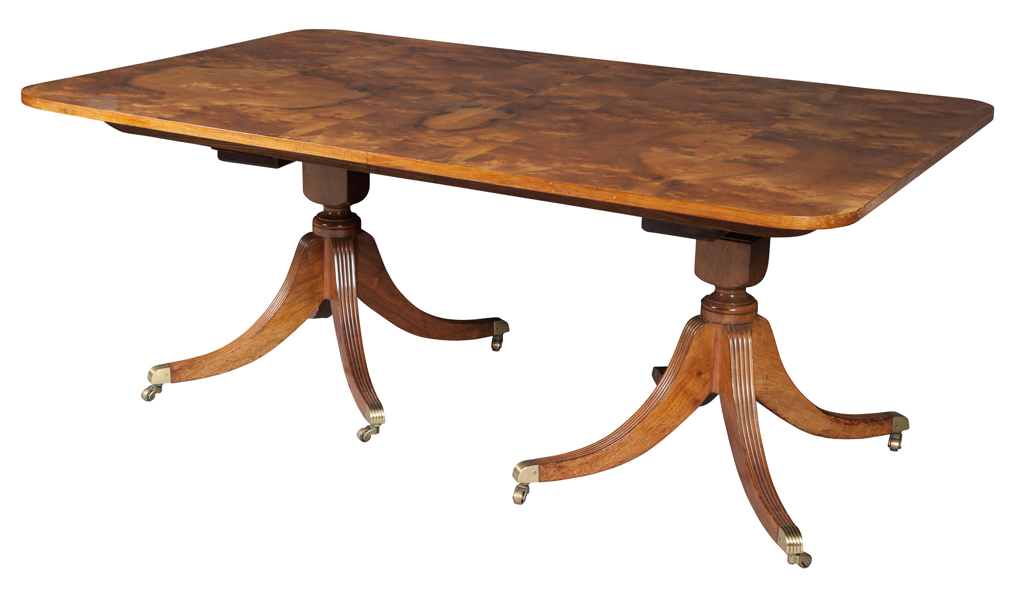Lot image - George IV Style Burrwood Double-Pedestal Dining Table