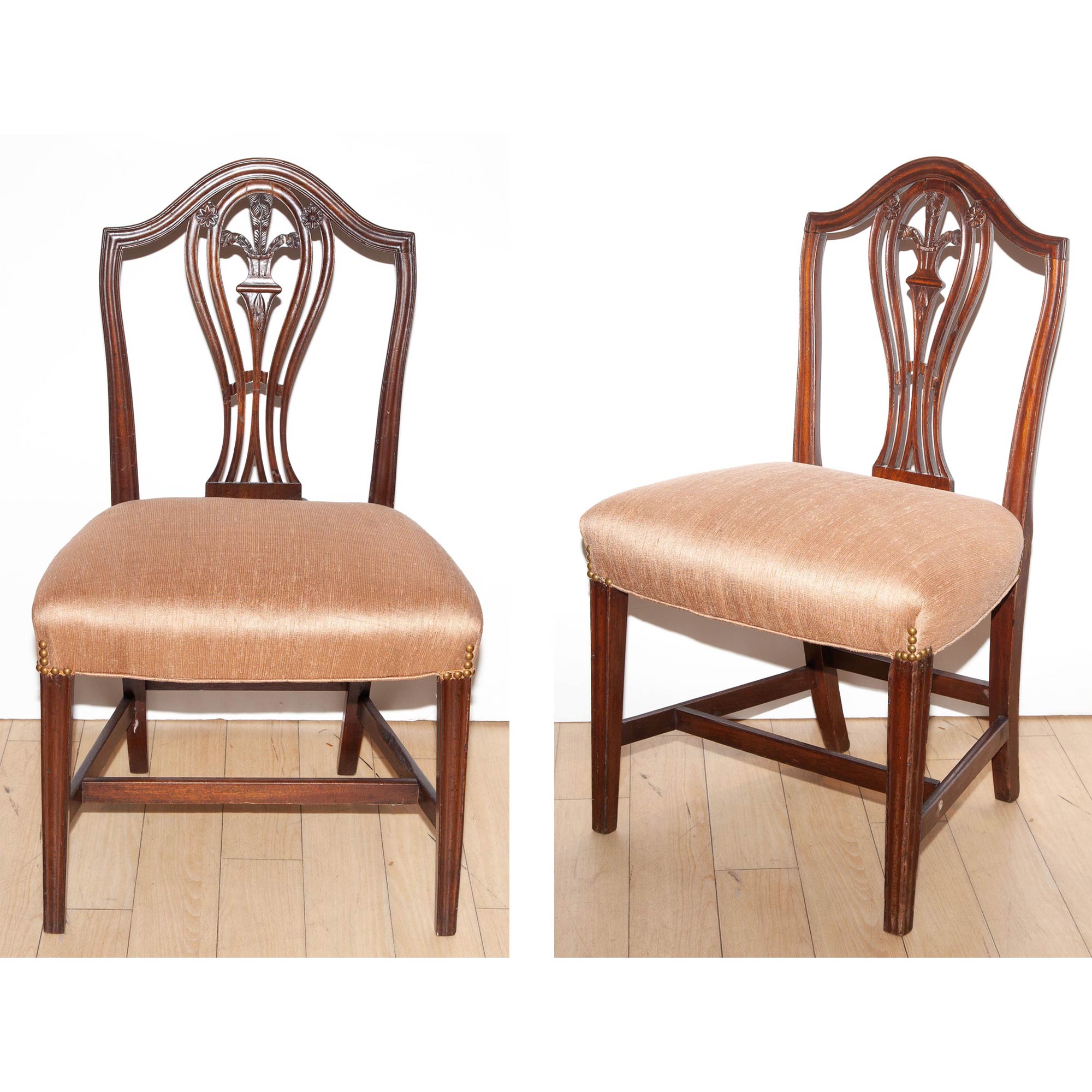 Lot image - Pair of George III Mahogany Side Chairs