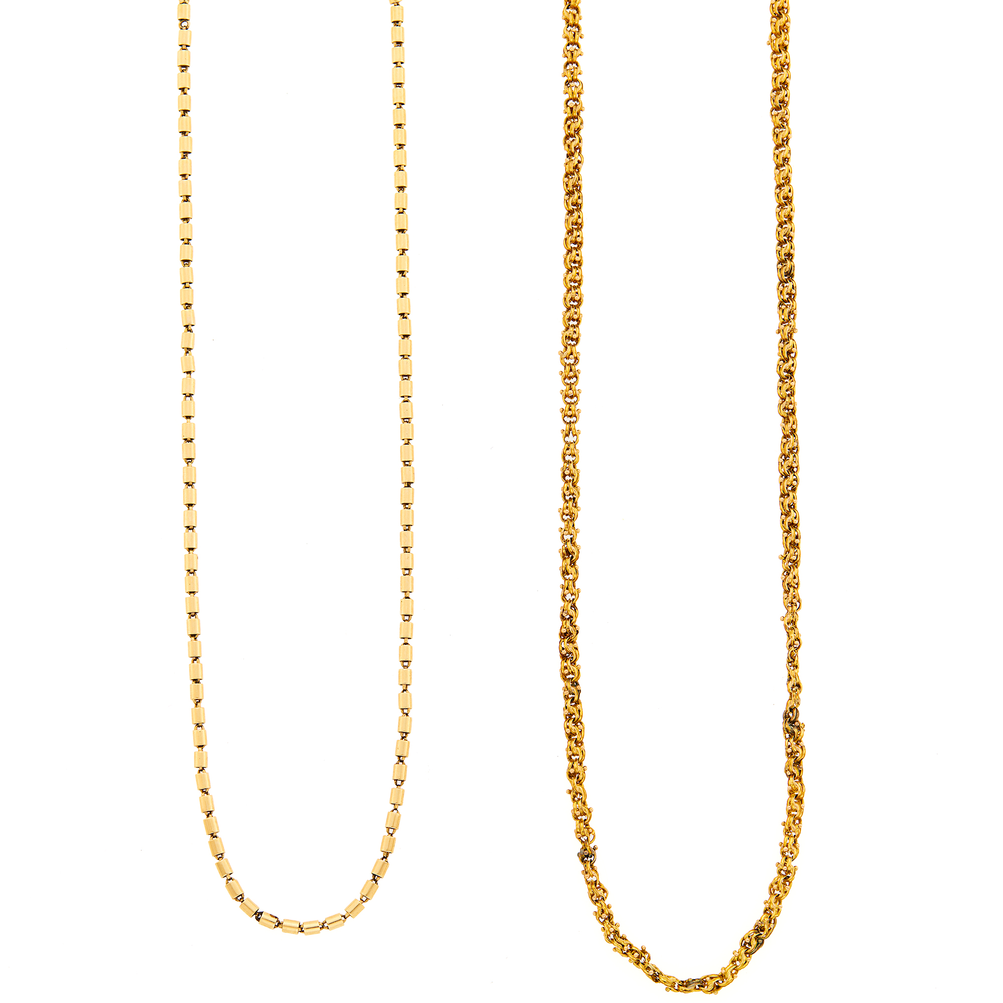 Lot image - Two Gold Chain Necklaces