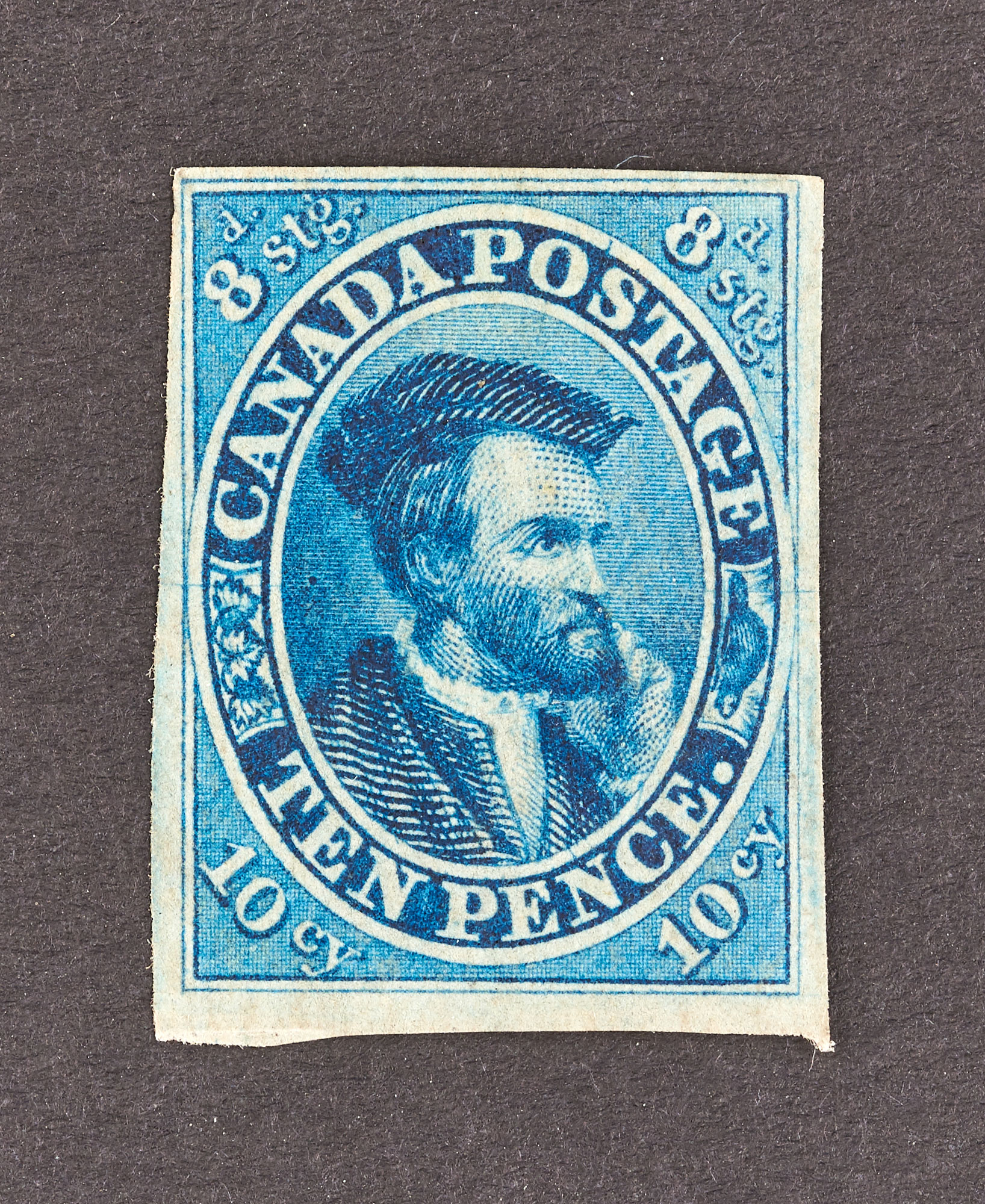 Lot image - Canada 1855 10 Pence Unused, Scott 7 $12,000