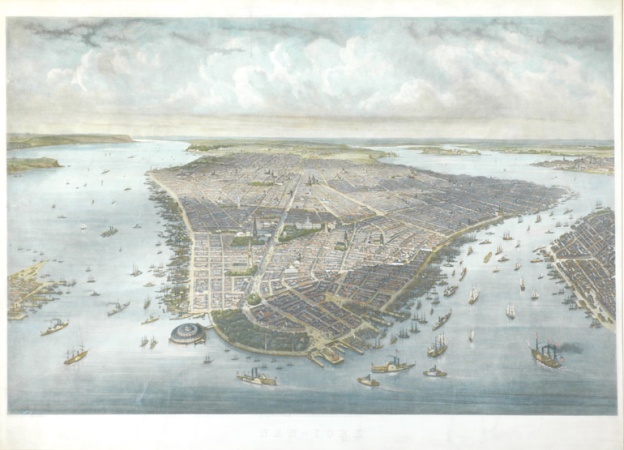 Lot image - After J. H. Kummer and Dopler NEW-YORK Hand-colored engraving