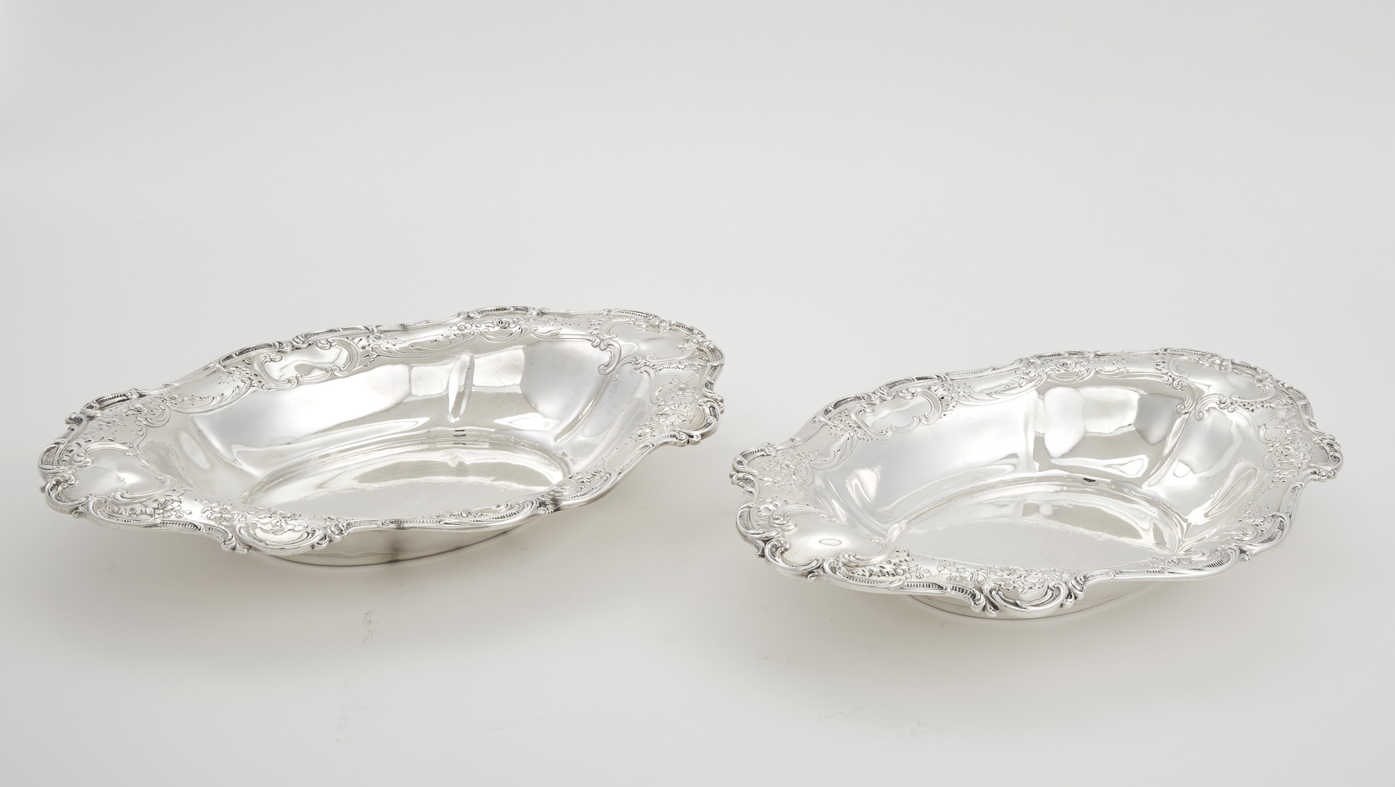 Lot image - Pair of Gorham Sterling Silver Oval Dishes
