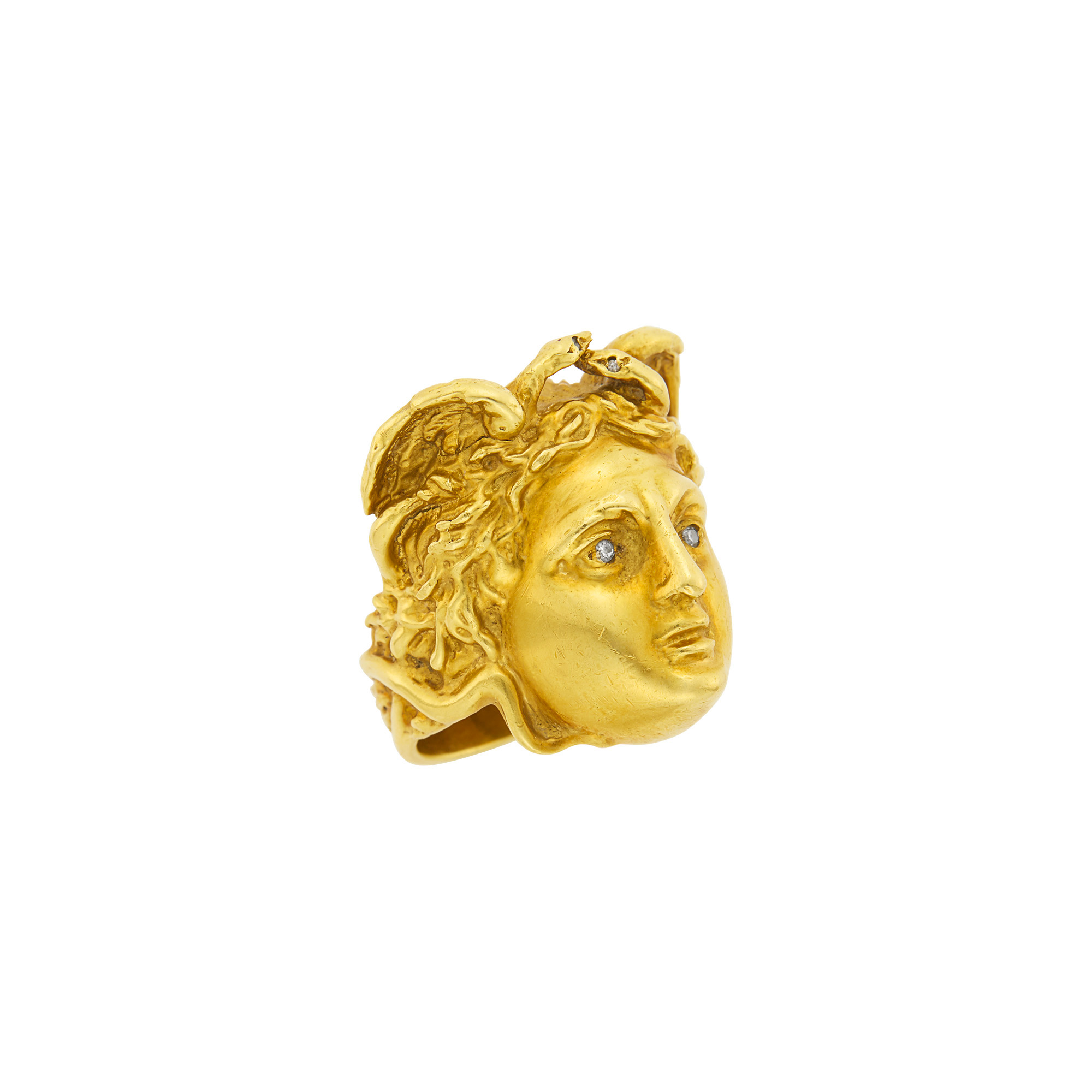 Lot image - Gold and Diamond Medusa Ring