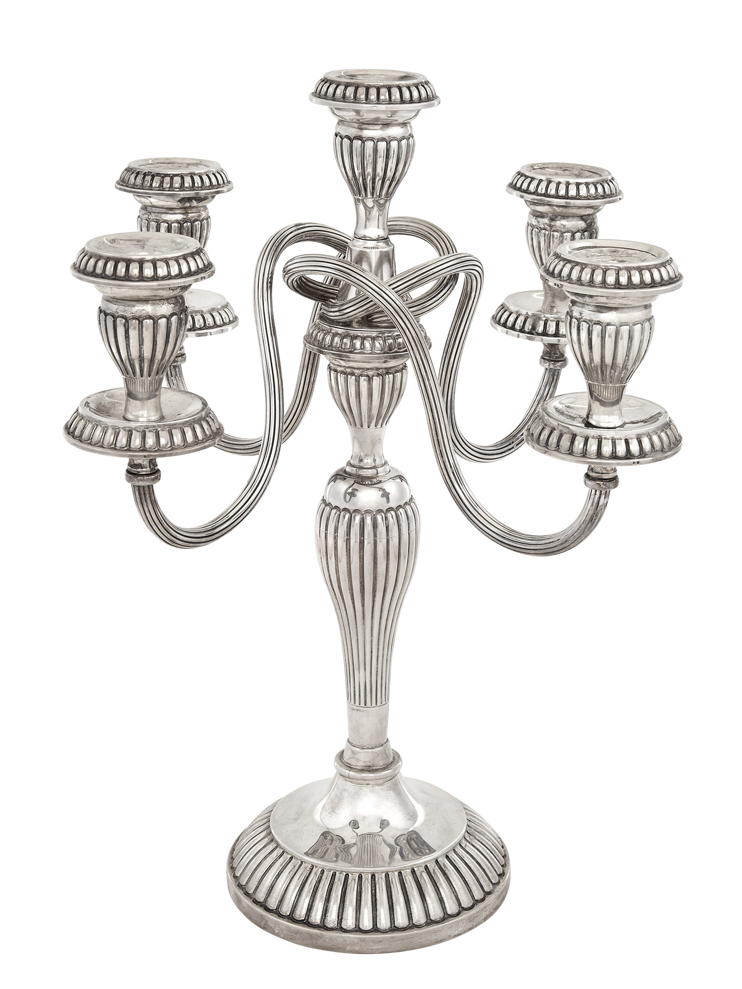 Lot image - Continental Sterling Silver Five-Light Candelabrum