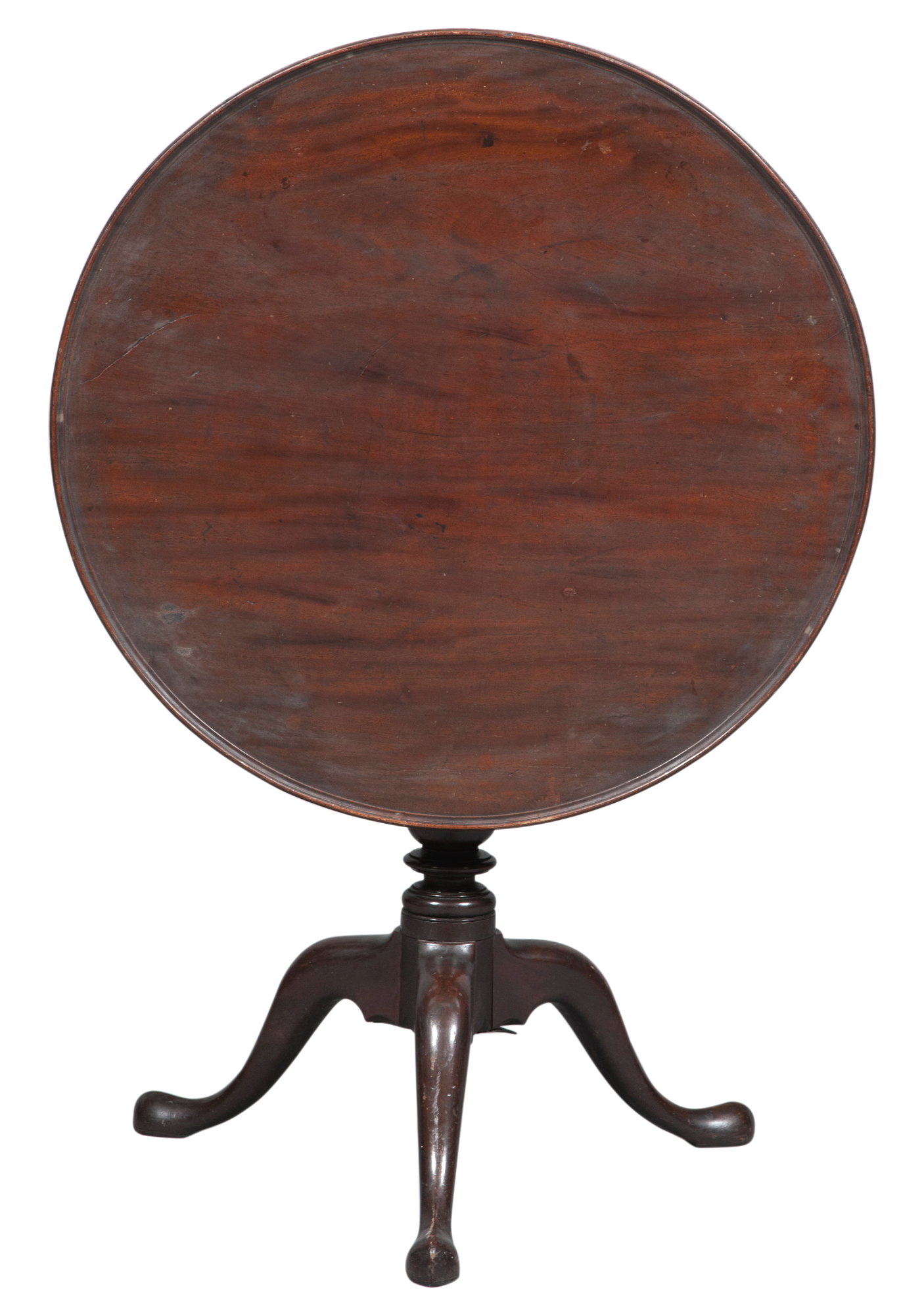 Lot image - Chippendale Mahogany Tilt-Top Tea Table
