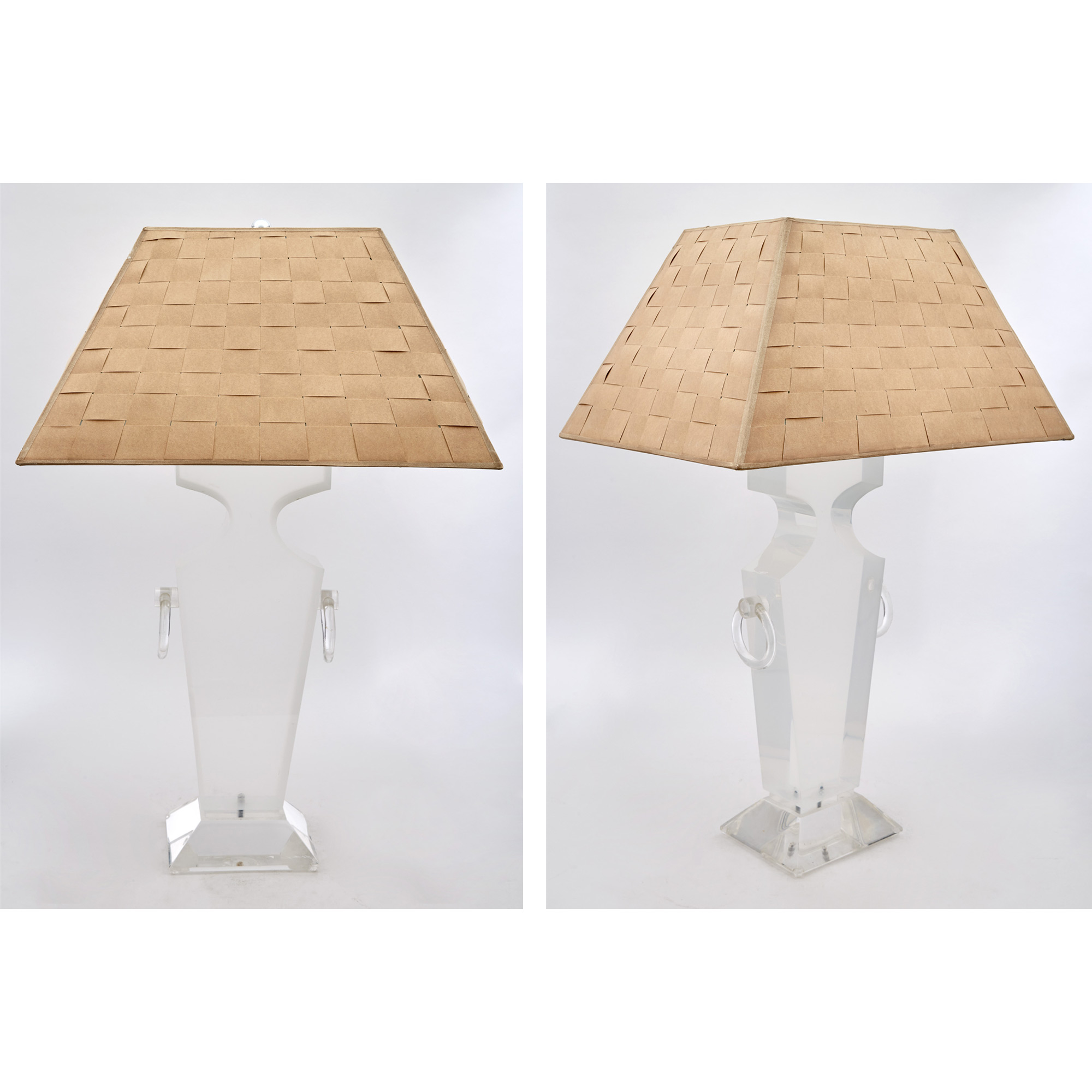 Lot image - Pair of Acrylic Vasiform Lamps