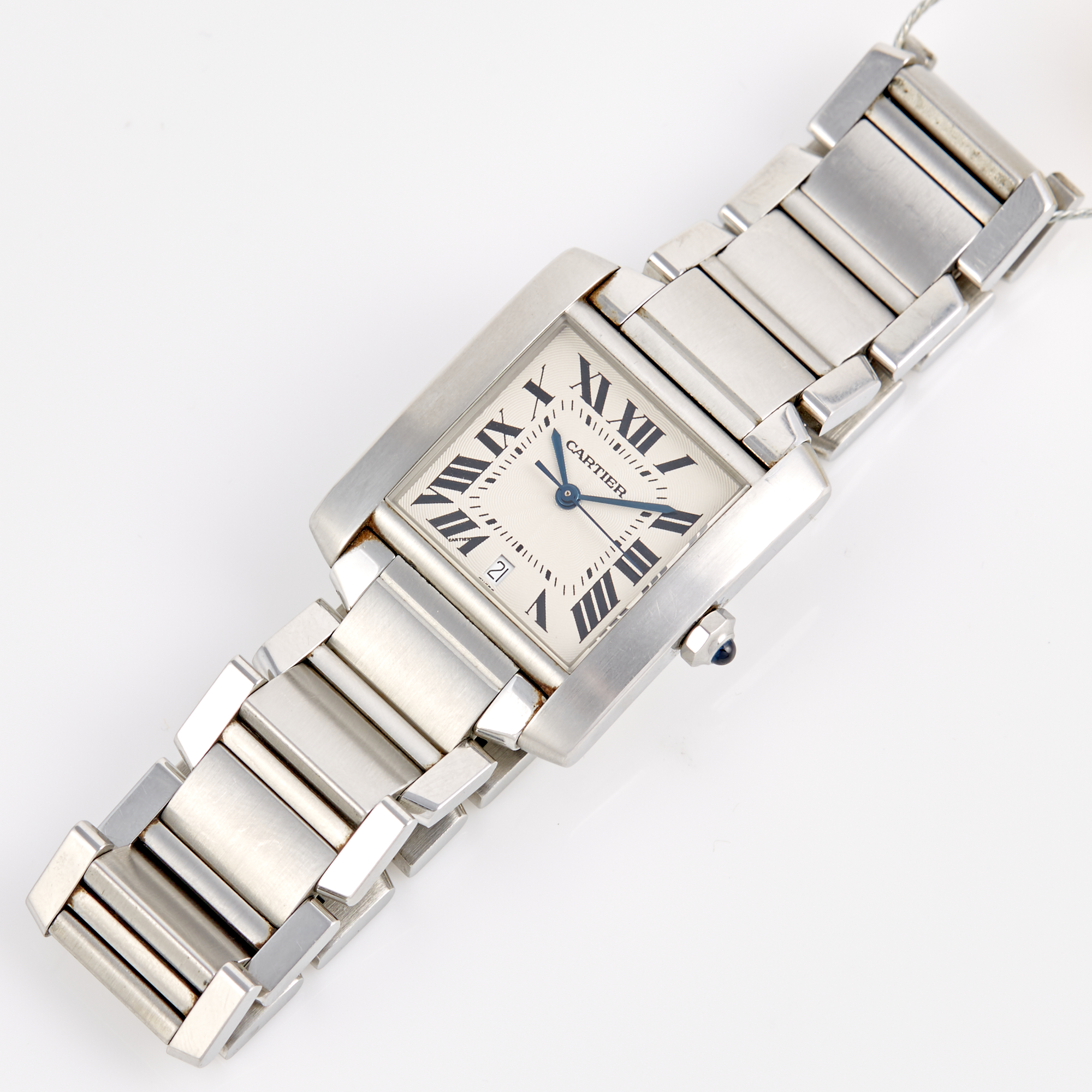 Lot image - Mans Metal Bracelet Watch, Cartier Tank Francaise, Automatic