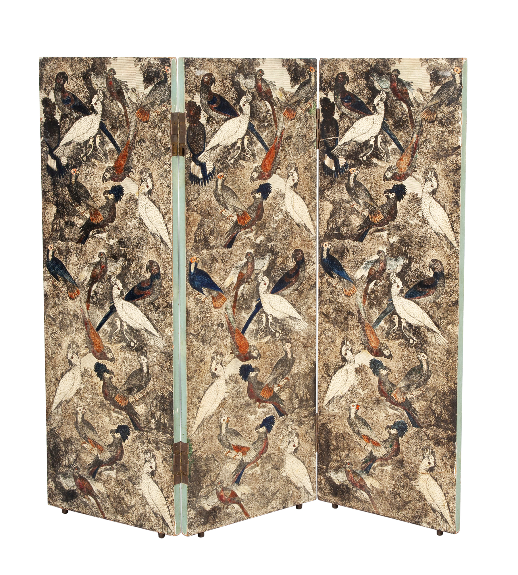 Lot image - Piero Fornasetti Lithographed Double-Sided Folding Three Panel Screen