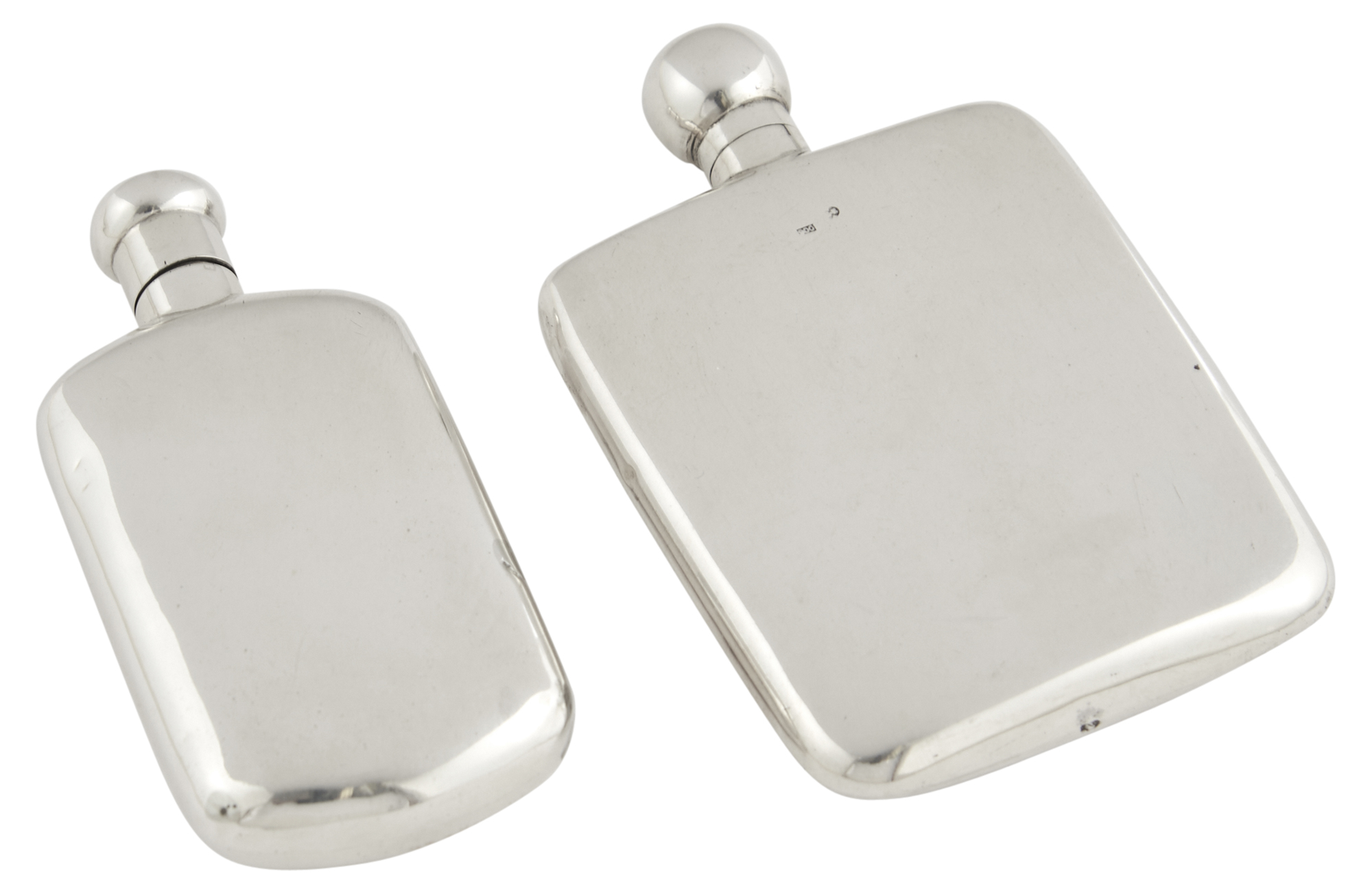 Lot image - Two Silver Pocket Flasks