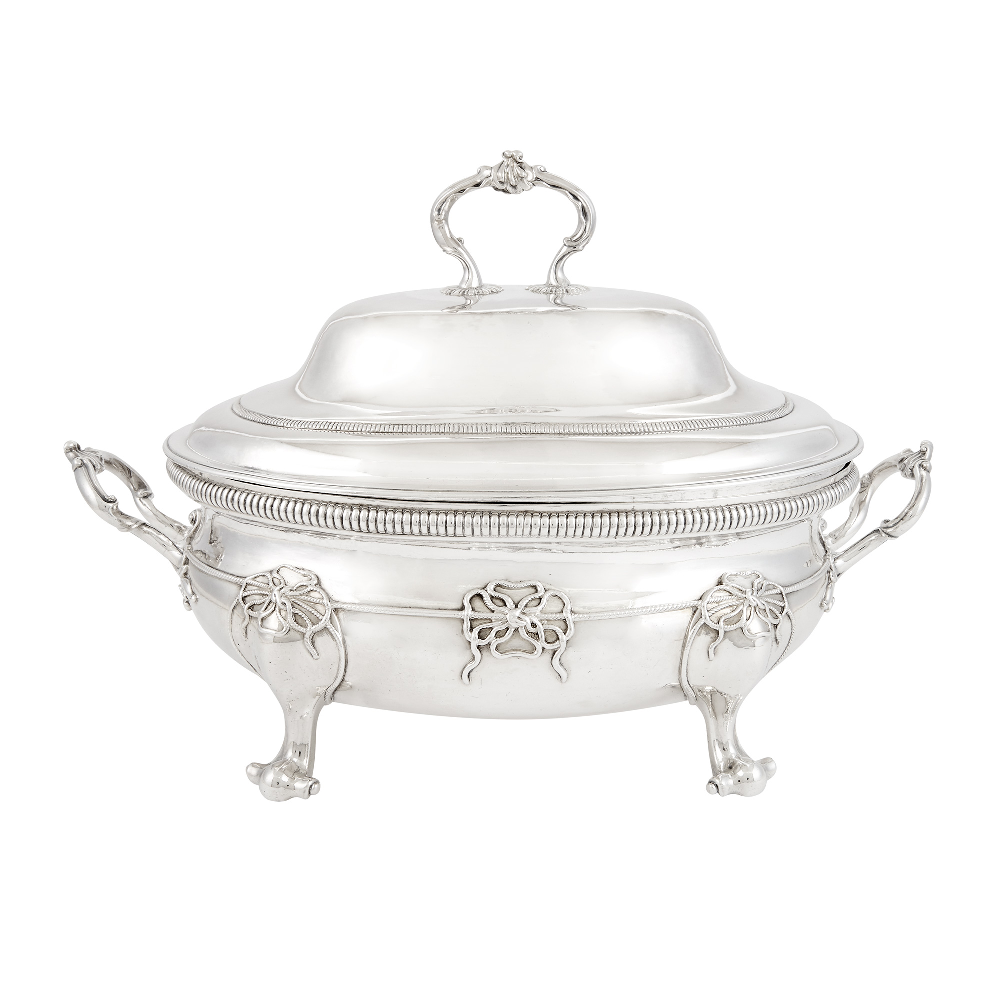 Lot image - George III Sterling Silver Covered Soup Tureen
