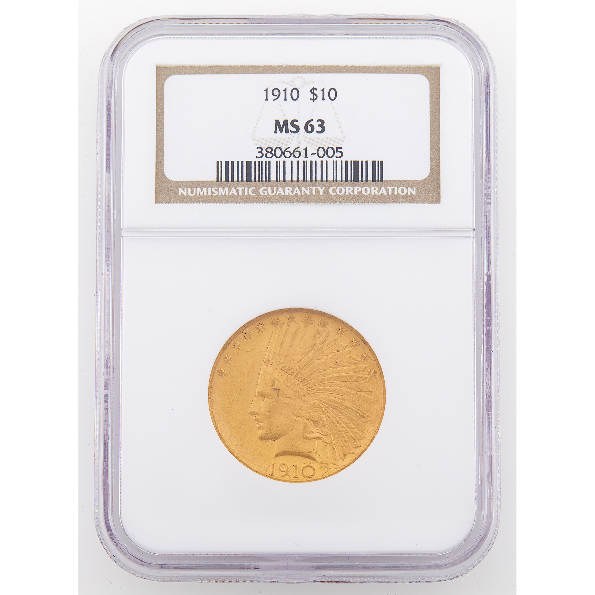 Lot image - United States 1910 $10 Indian NGC MS 63