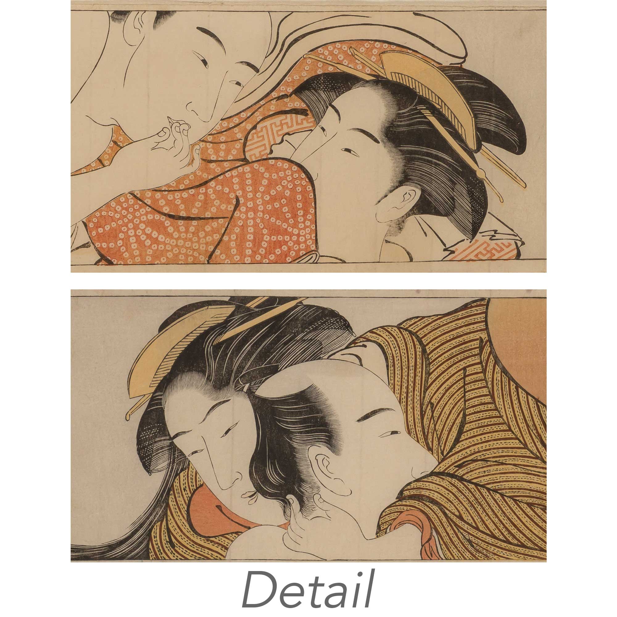 Lot image - Two Japanese Shunga Woodblock Prints