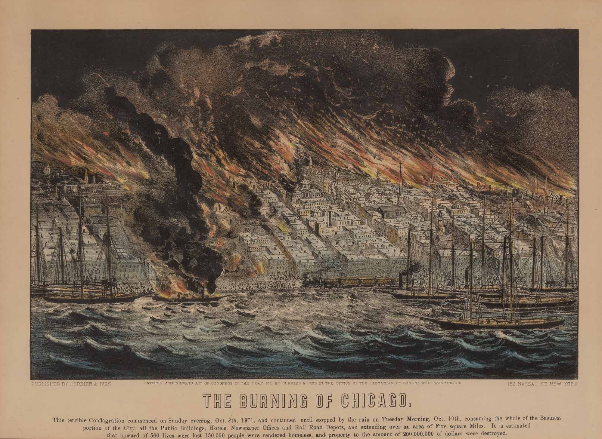 Lot image - [CHICAGO FIRE]  the Burning of Chicago.