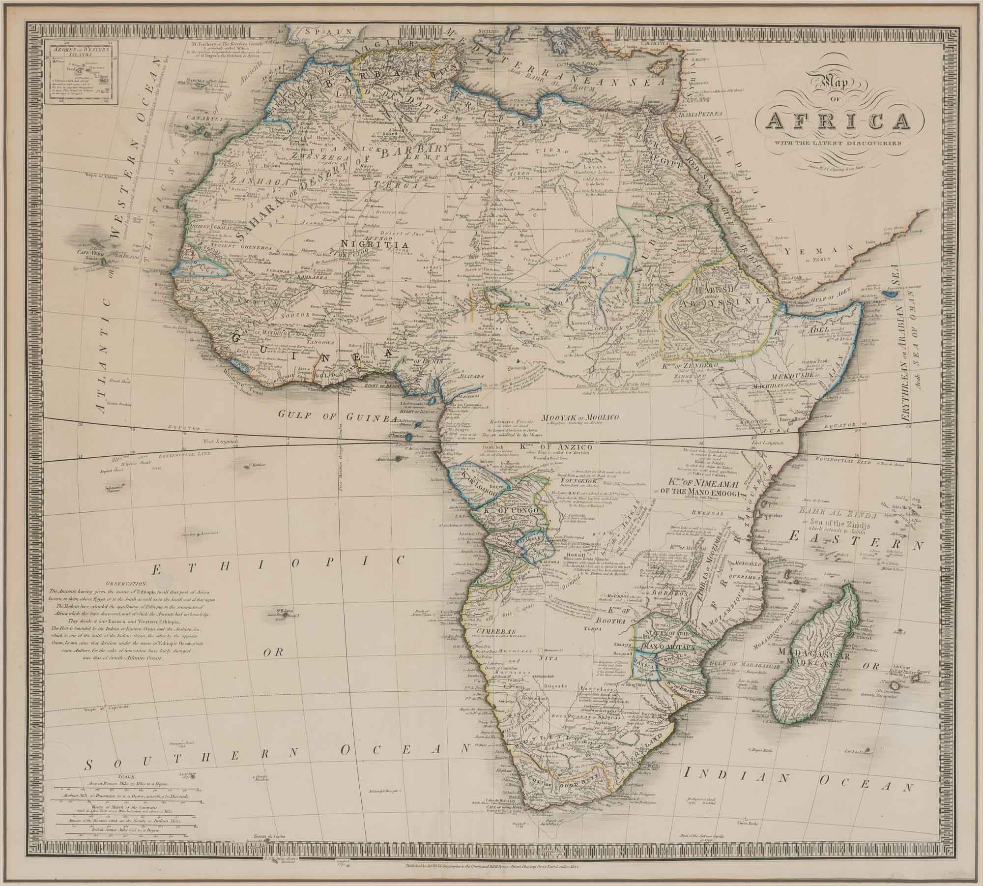 Lot image - [AFRICA]  Map of Africa with the Latest Discoveries.
