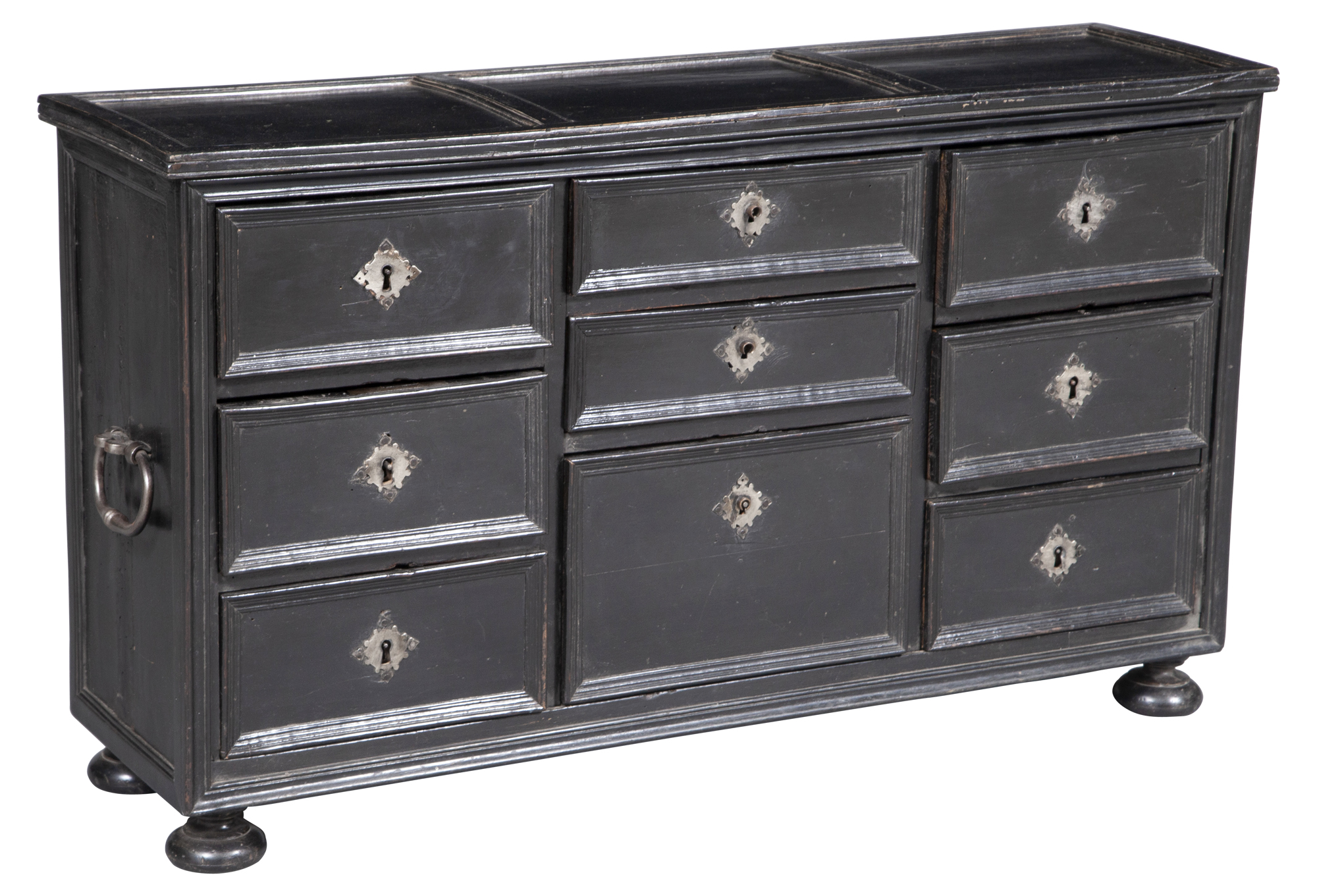 Lot image - German Baroque Ebonized Table Cabinet