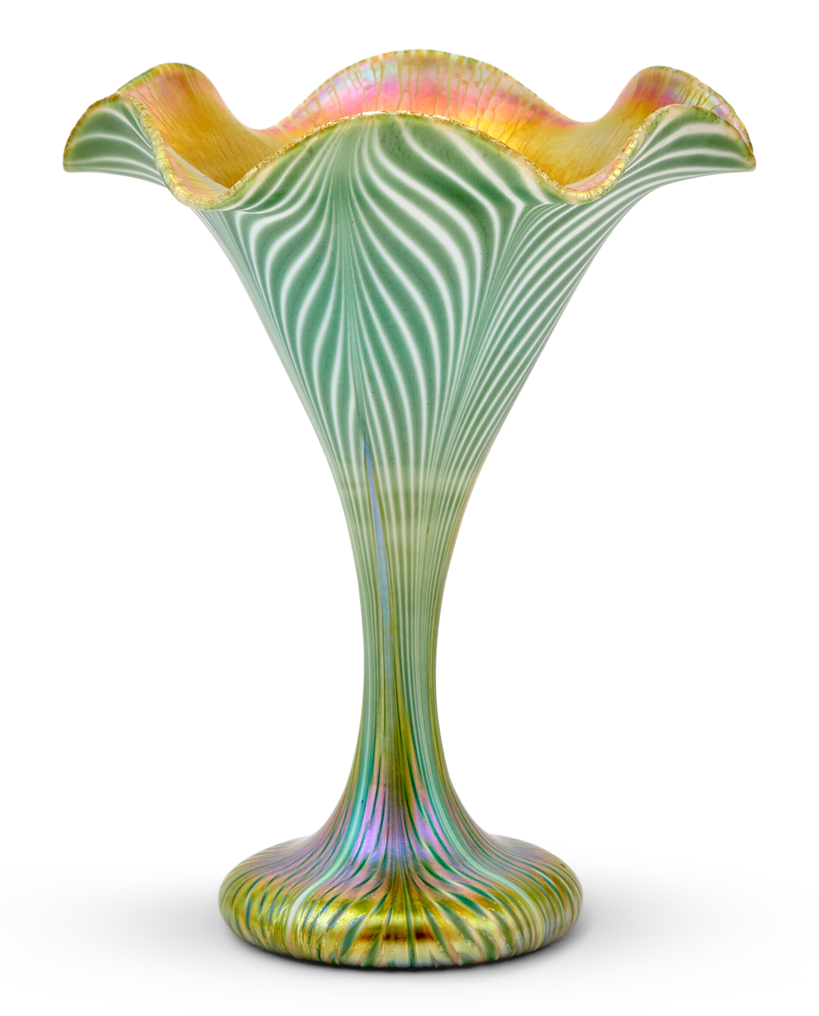 Lot image - Quezal Art Glass and Decorating Co. Glass Vase