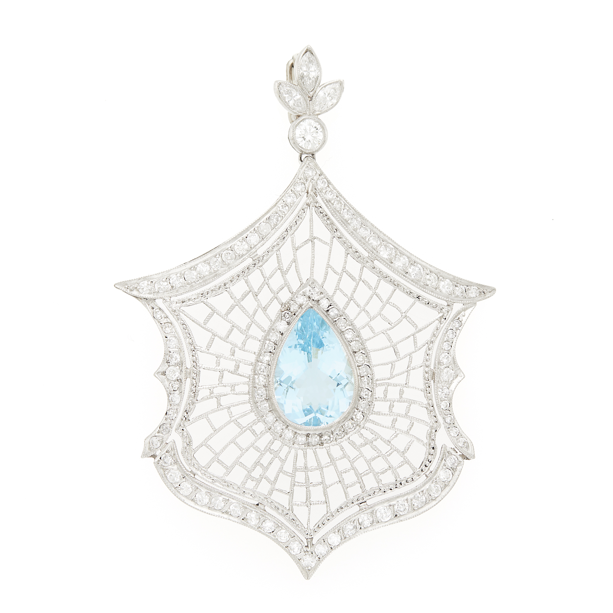 Lot image - White Gold, Aquamarine and Diamond Enhancer