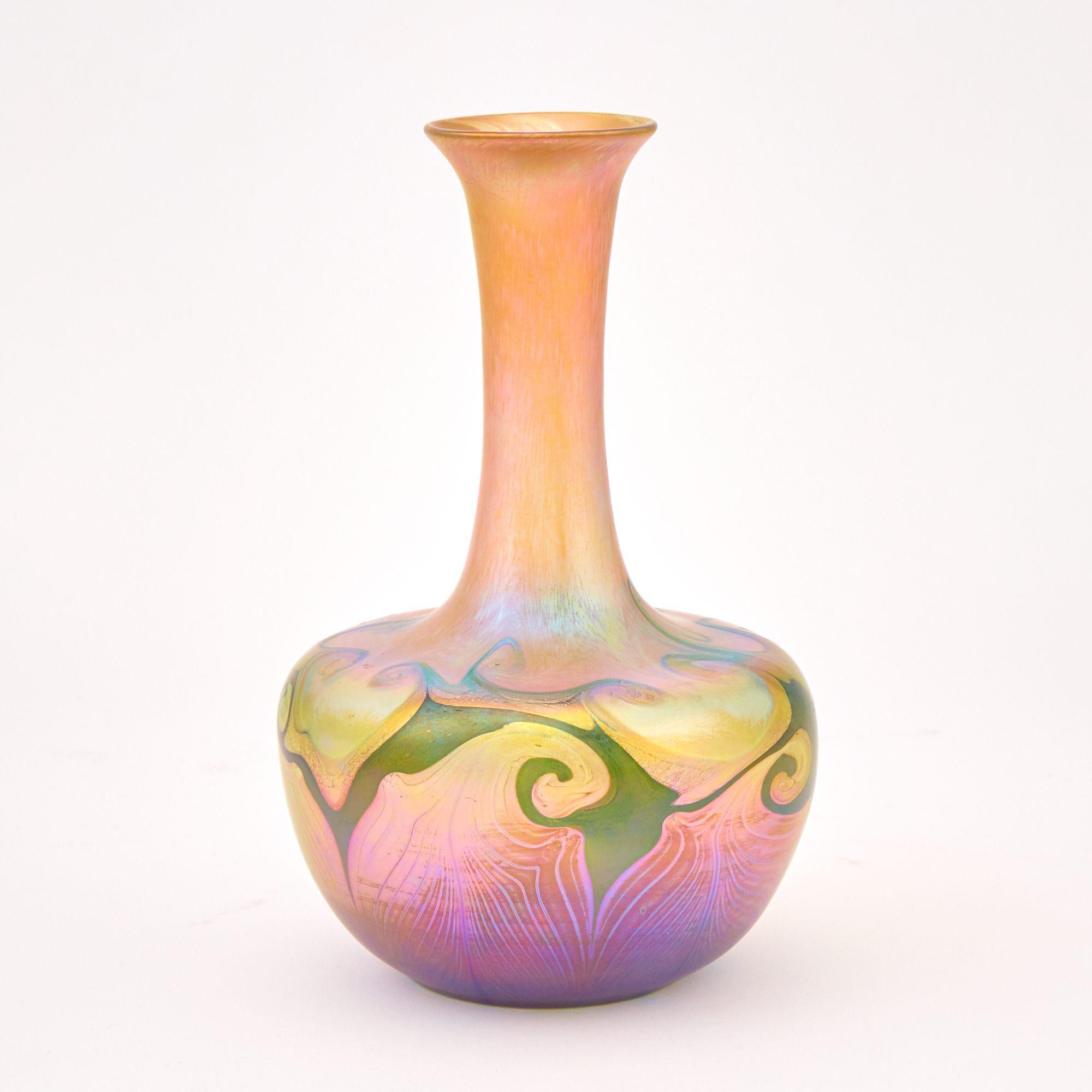 Lot image - Quezal Art Glass and Decorating Co. Glass Vase