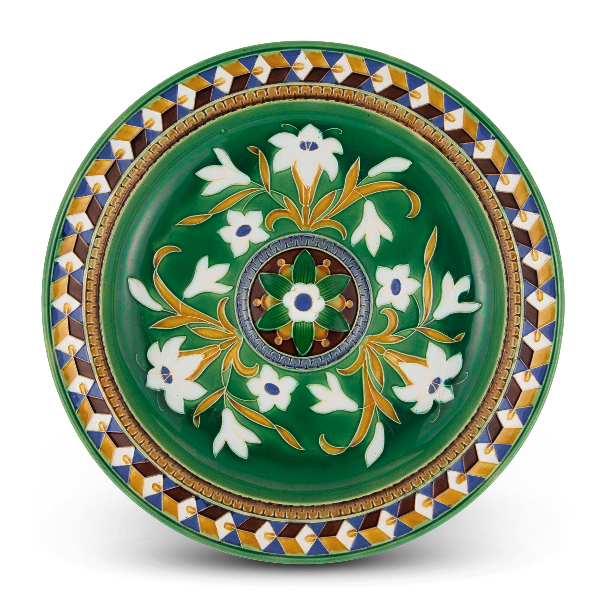 Lot image - Minton Moorish Style Majolica Circular Tray