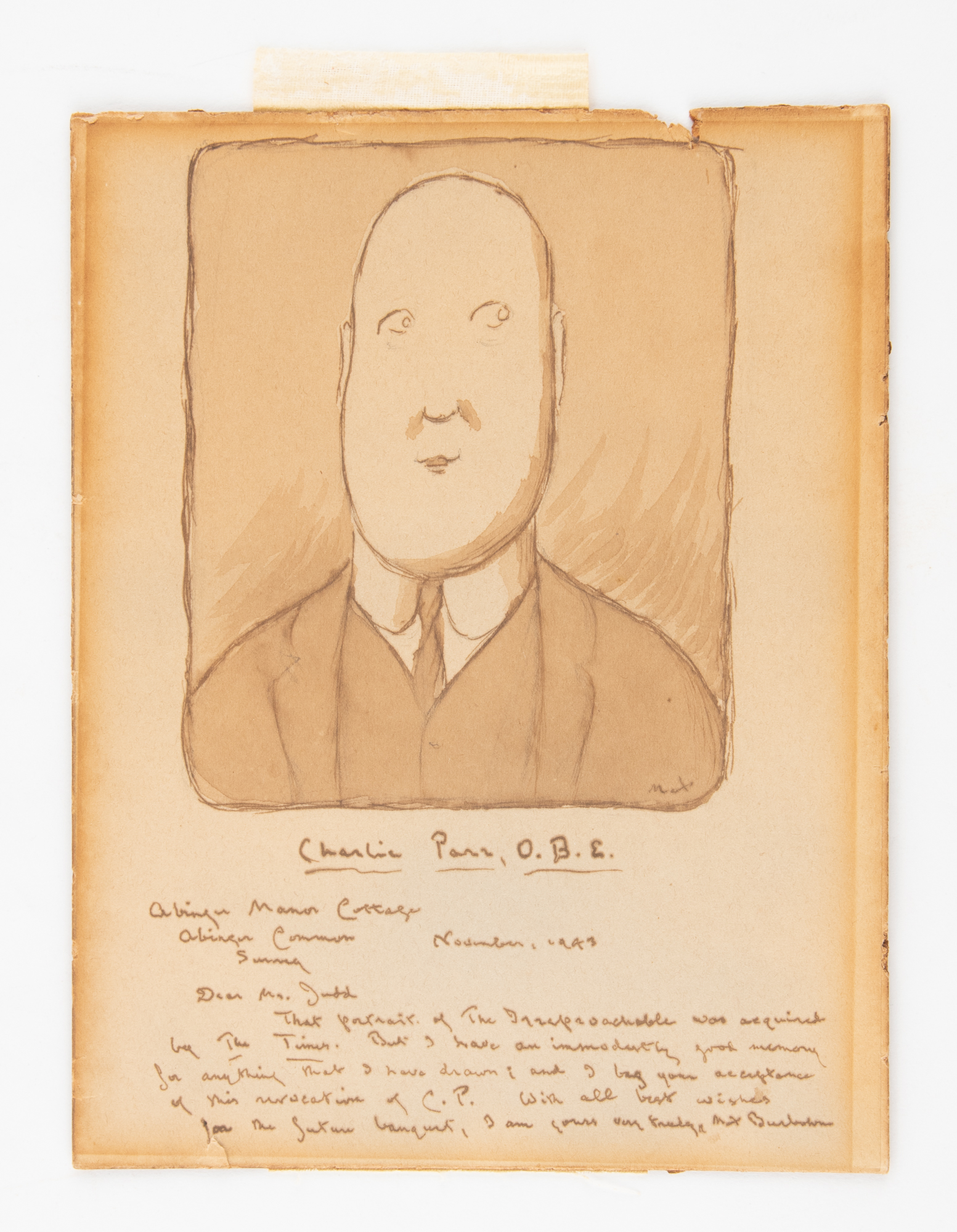 Lot image - BEERBOHM, MAX  Charlie Parr, O.B.E.