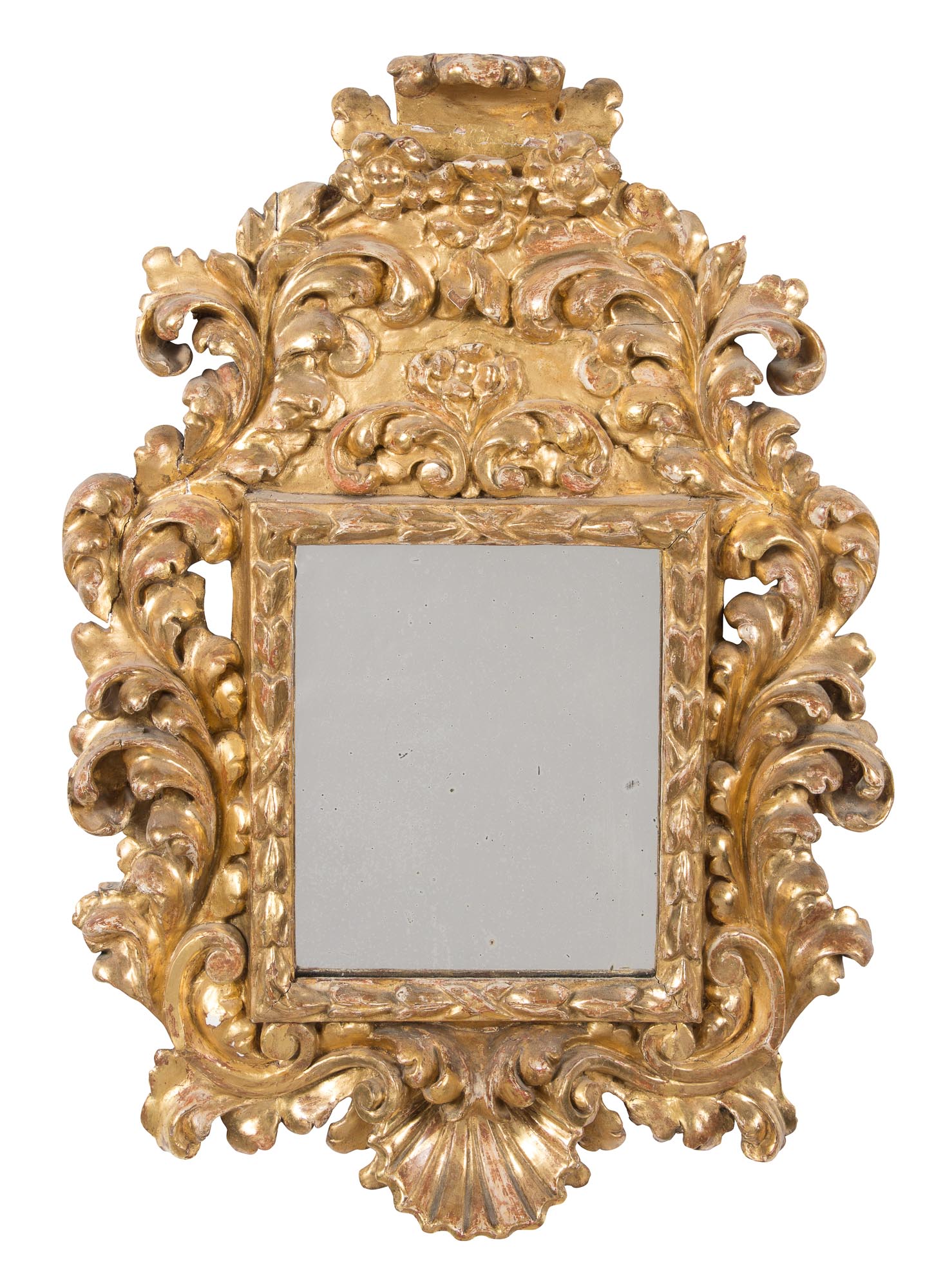 Lot image - Italian Baroque Giltwood Mirror