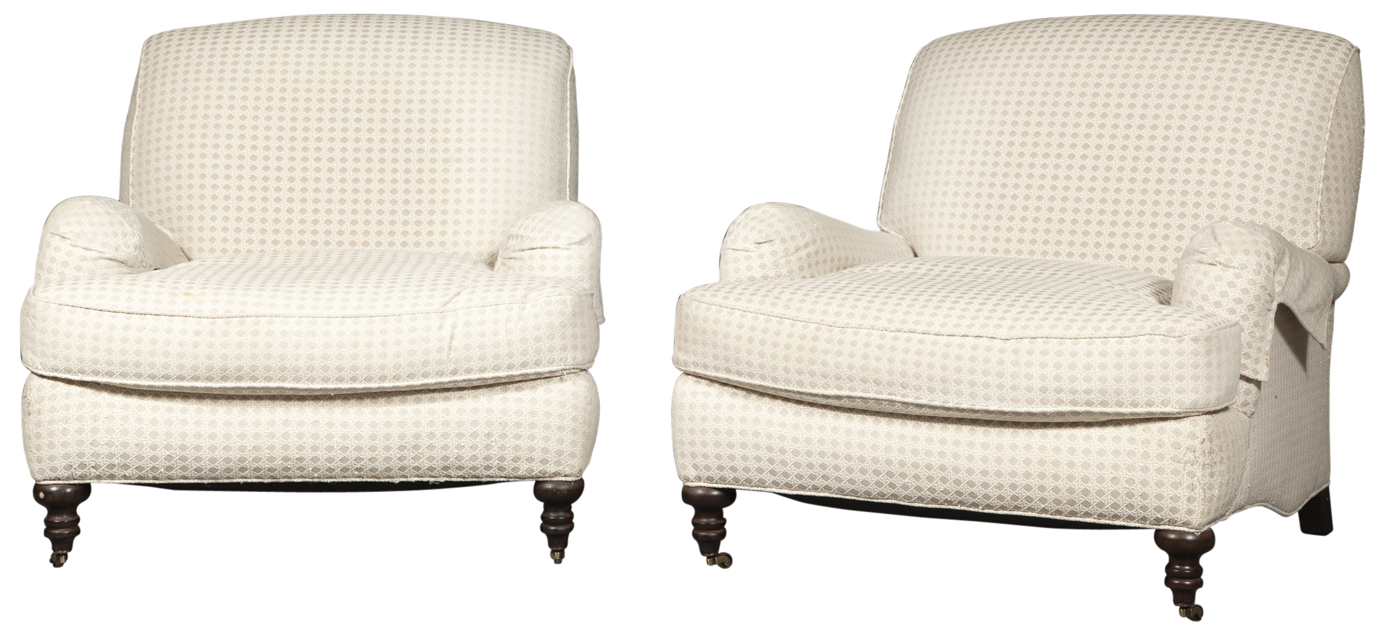 Lot image - Pair of Upholstered Club Chairs by Williams Sonoma Home
