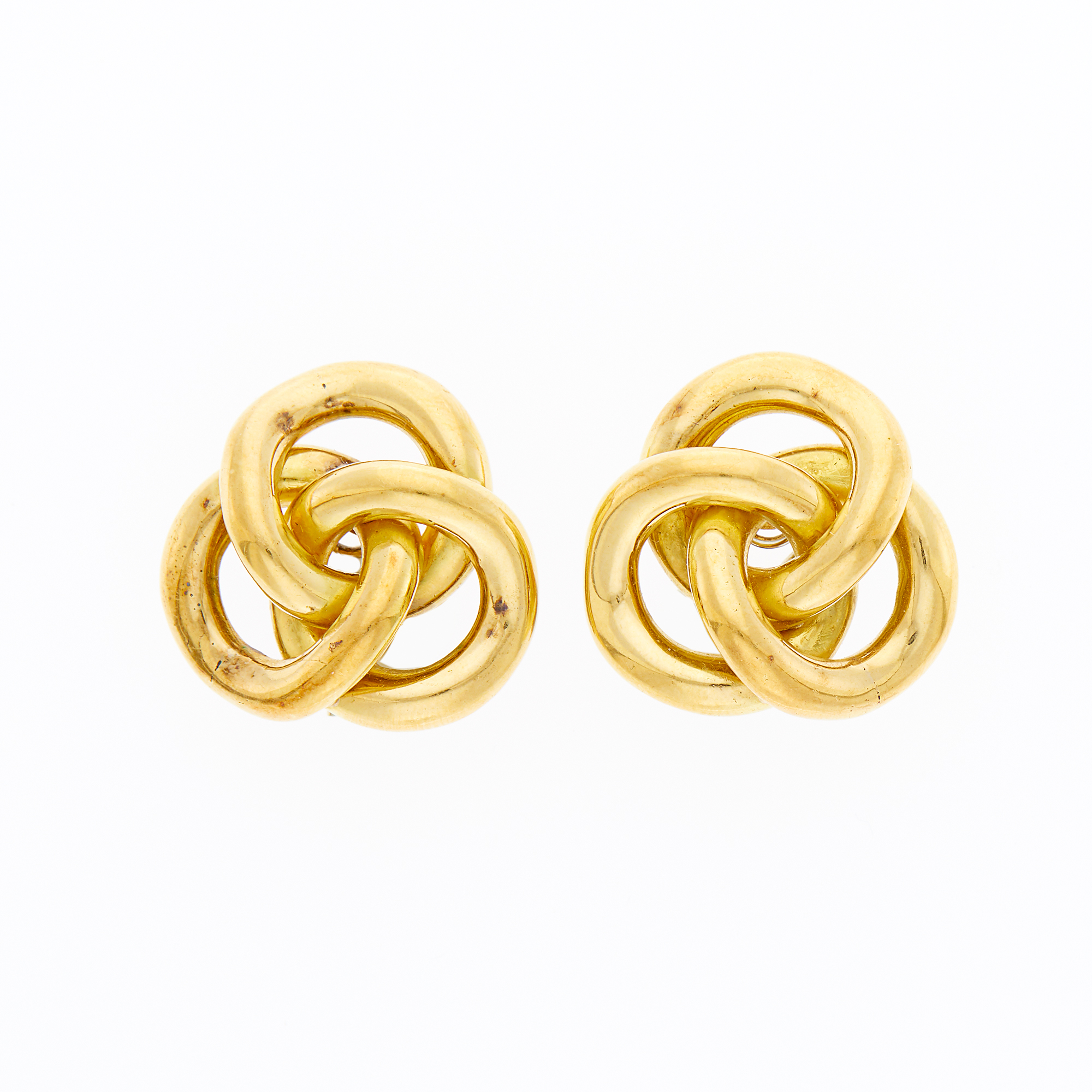 Lot image - Pair of Gold Knot Earclips
