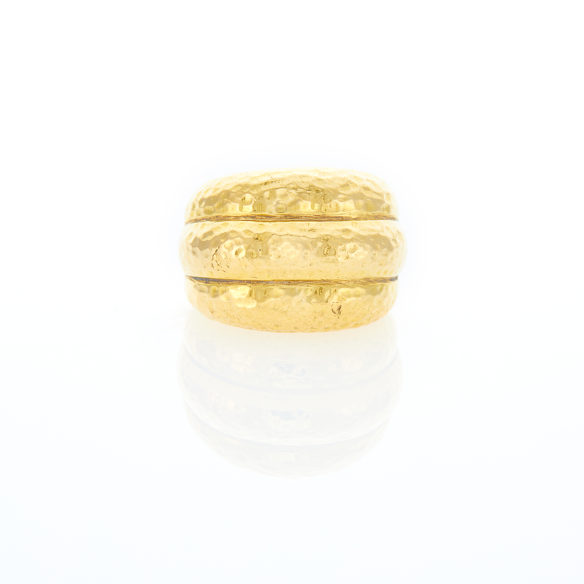 Lot image - Hammered Gold Bombé Ring