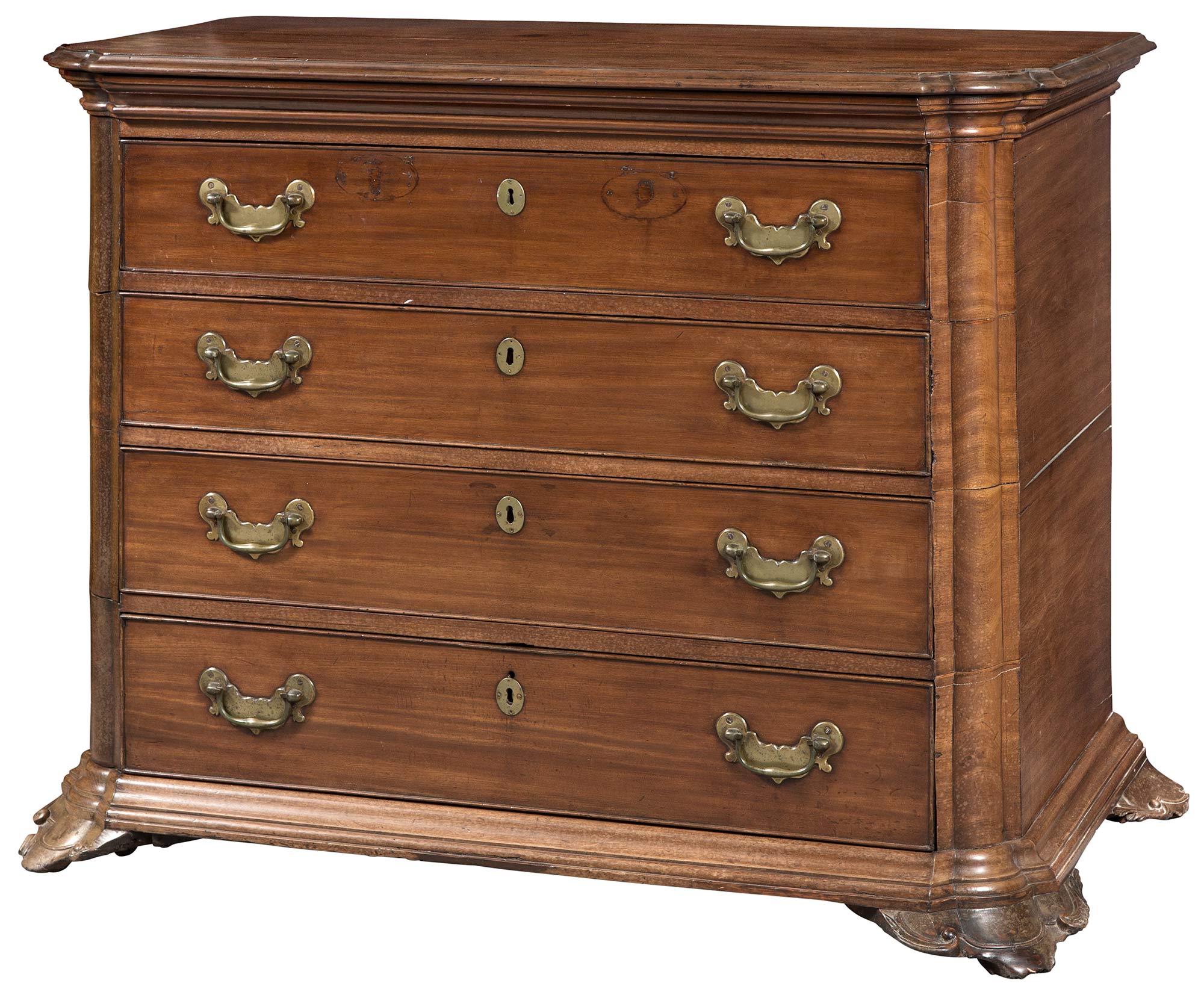 Lot image - Cuban Mahogany Sacristy Chest of Drawers