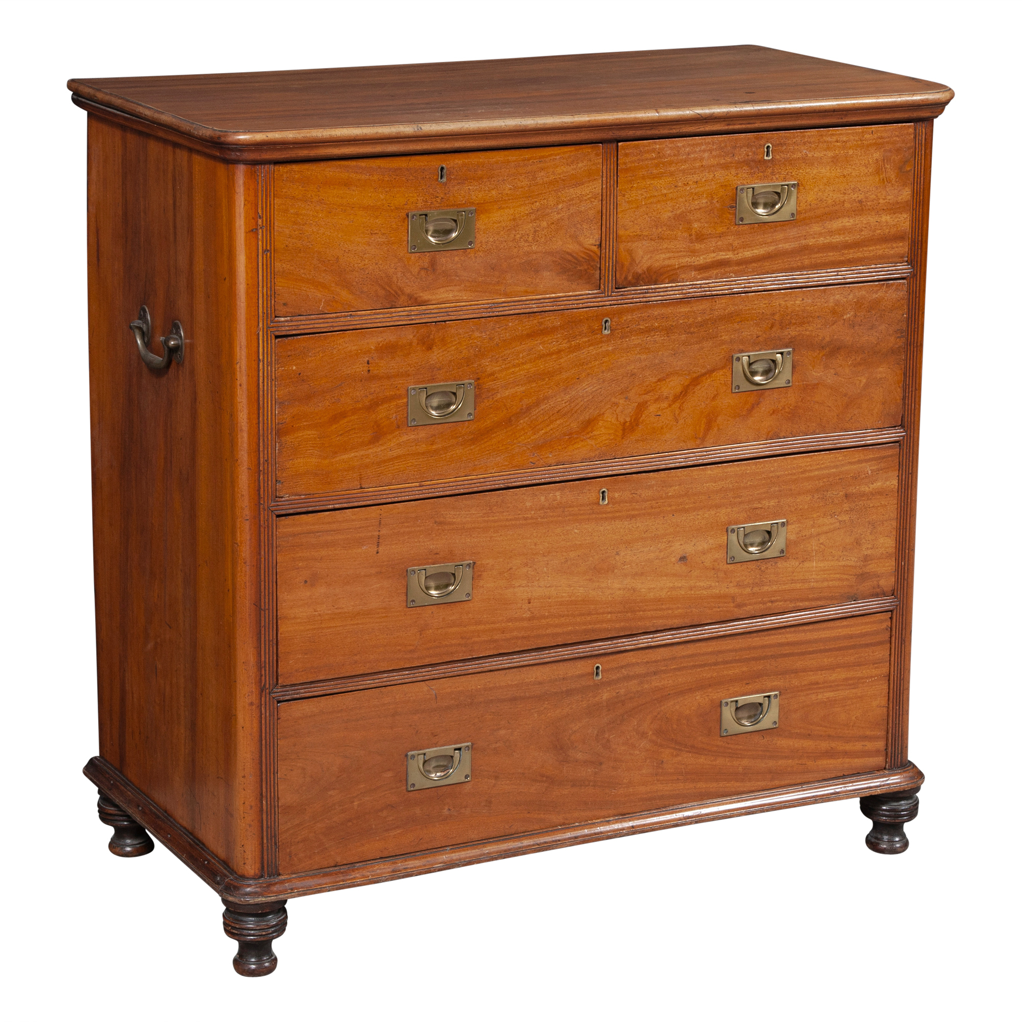Lot image - Mahogany Campaign Chest of Drawers