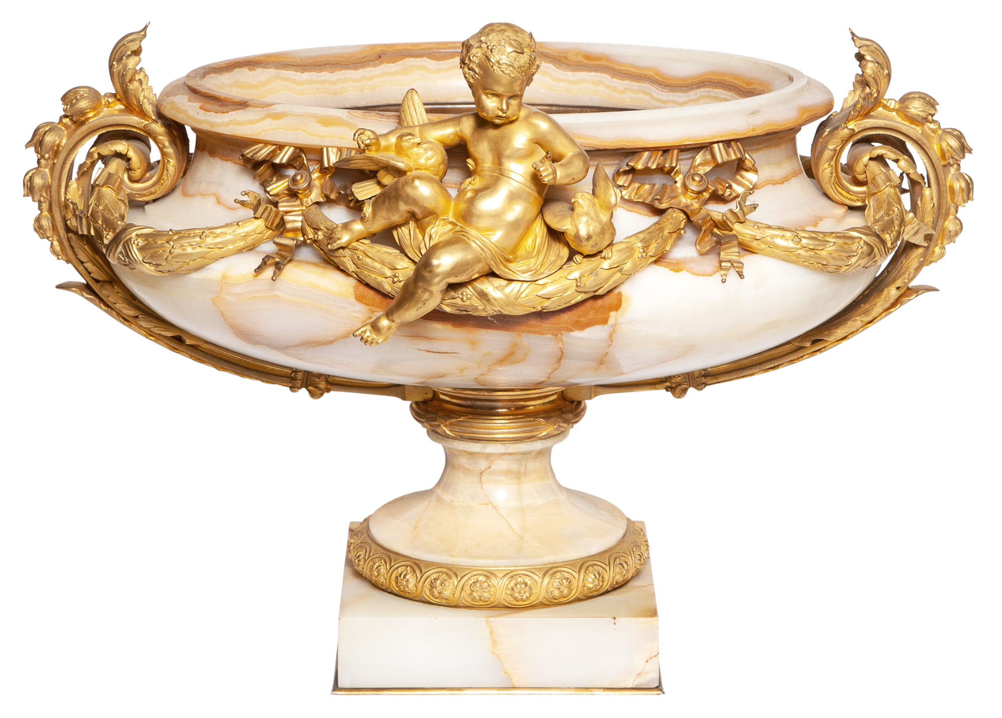 Lot image - Louis XVI Style Gilt-Bronze Mounted Onyx Jardiniere