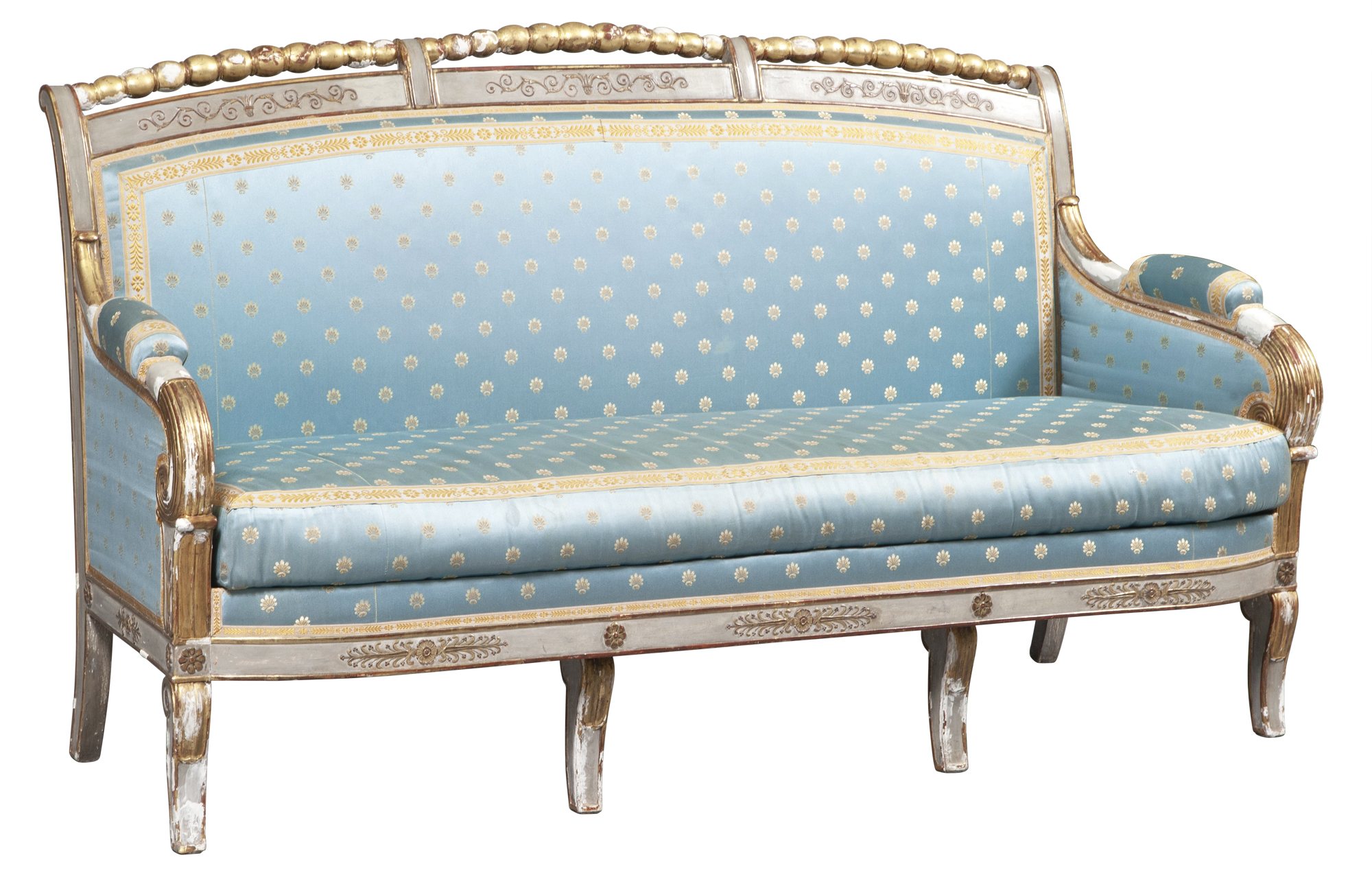 Lot image - Empire Painted and Parcel Gilt Settee
