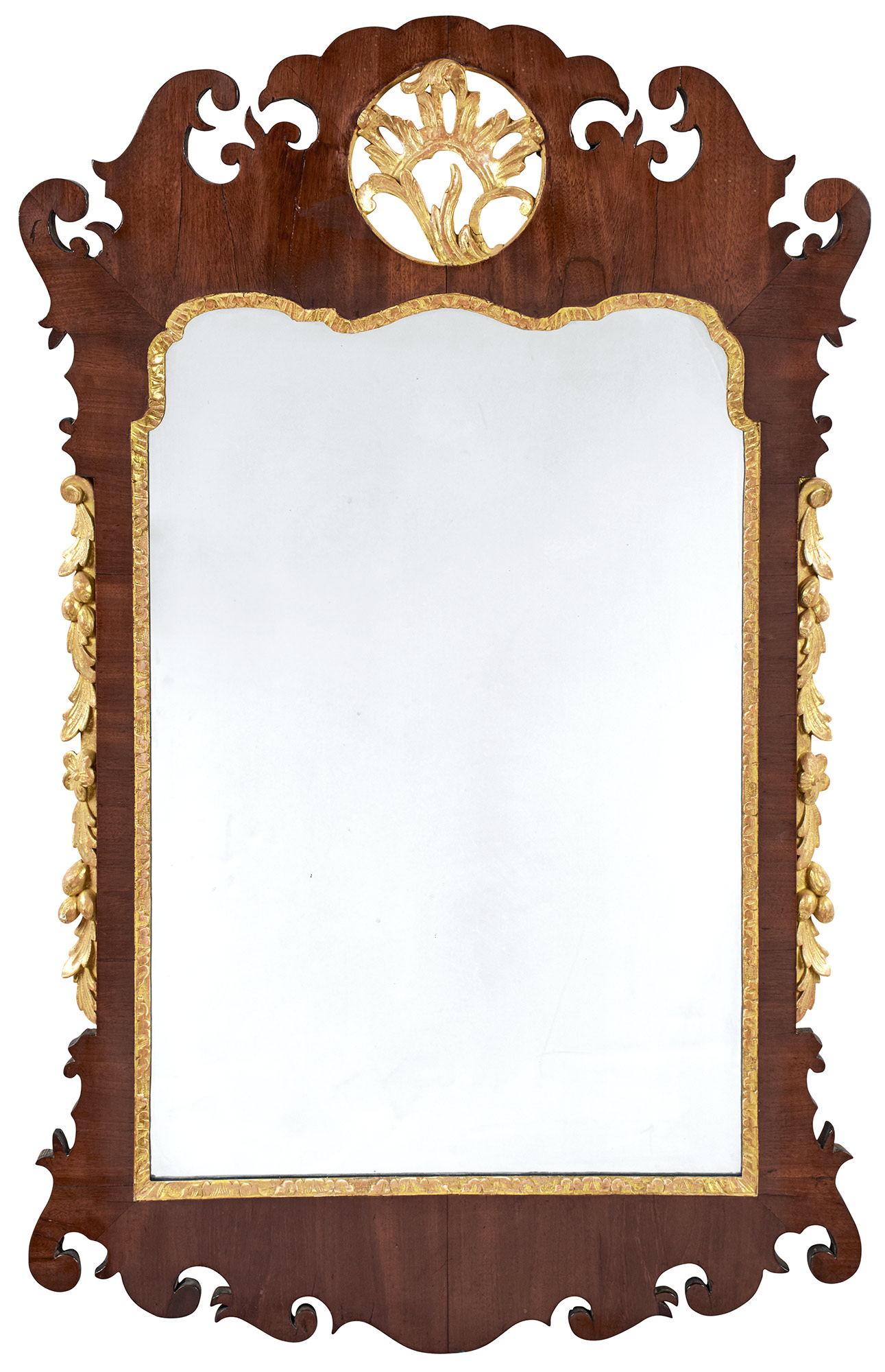 Lot image - Chippendale Mahogany and Parcel-Gilt Mirror